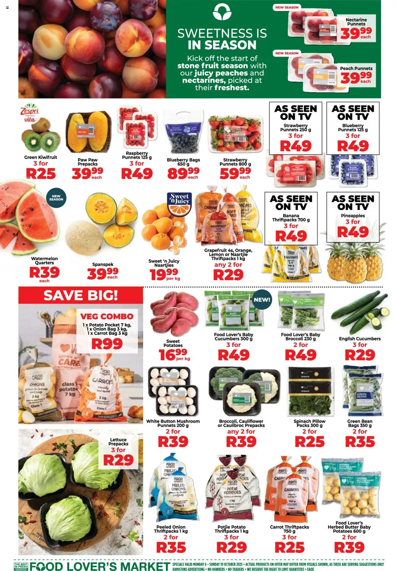 New Food Lover's Market catalogue – valid from 06.10.2025 | Page: 2 | Products: TV, Butter, Grapefruit, Fruit