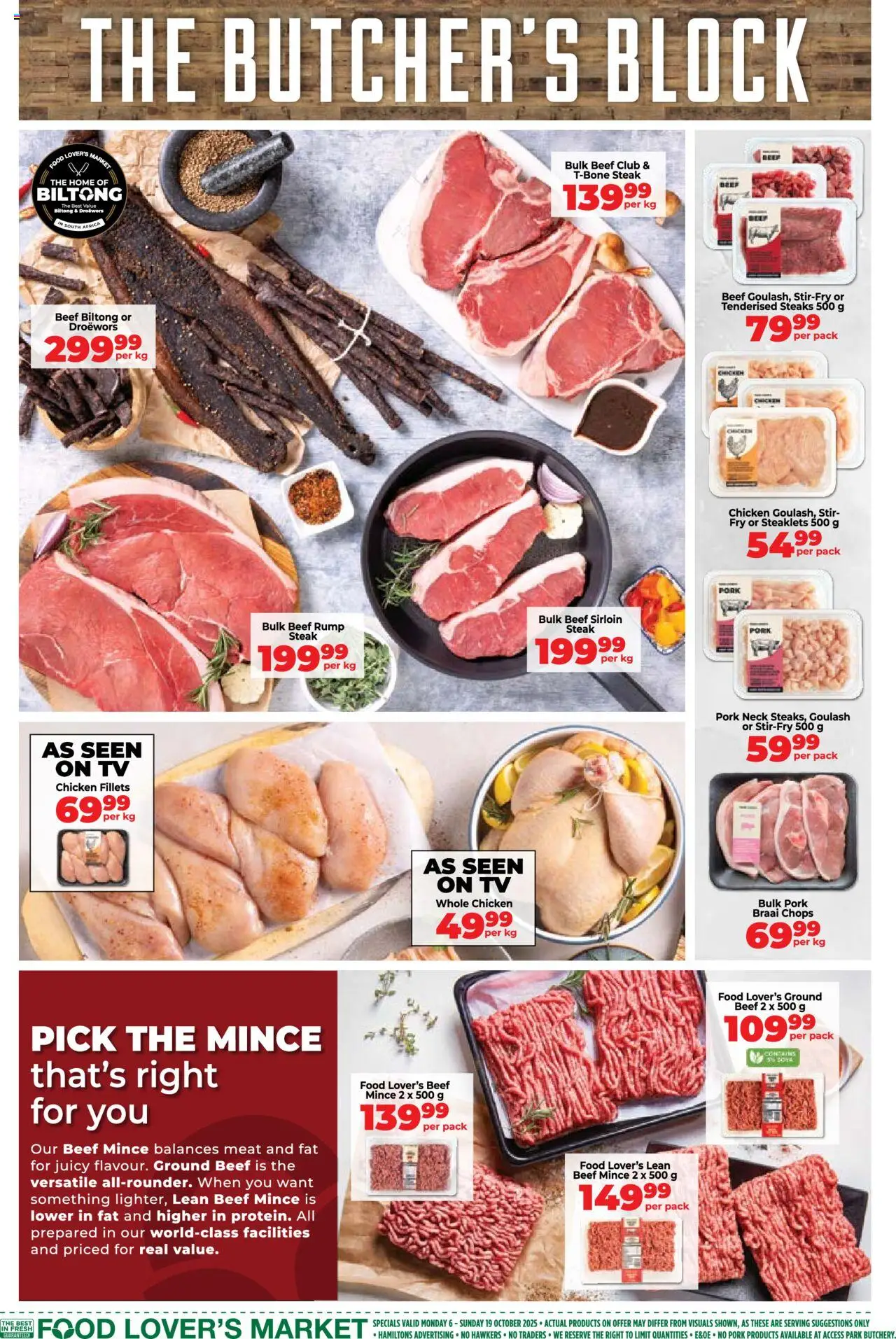 New Food Lover's Market catalogue – valid from 06.10.2025 | Page: 3 | Products: TV, Steak, Pork, Beef