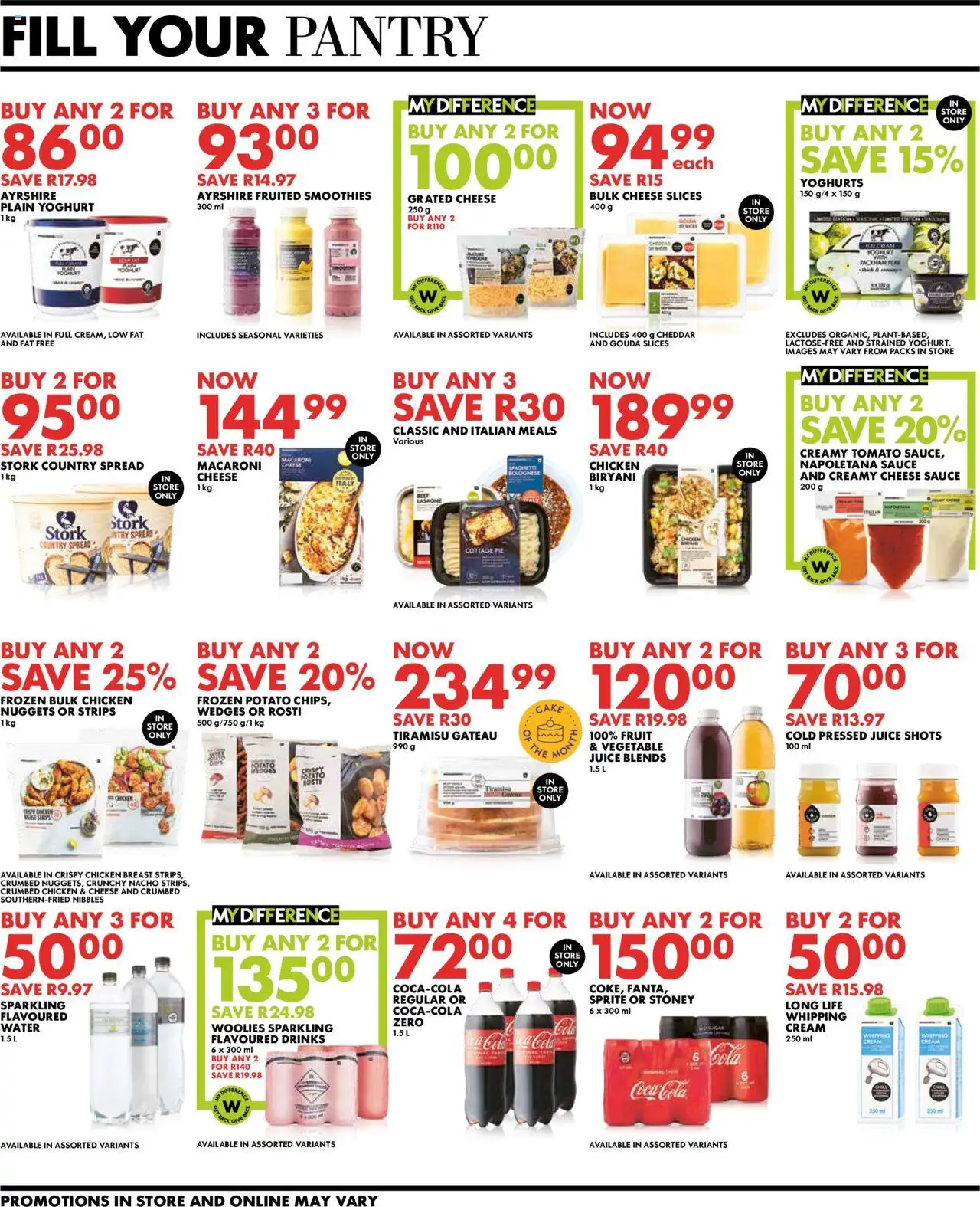 New Woolworths catalogue – valid from 06.10.2025 | Page: 4 | Products: Cake, Juice, Chicken, Sauce