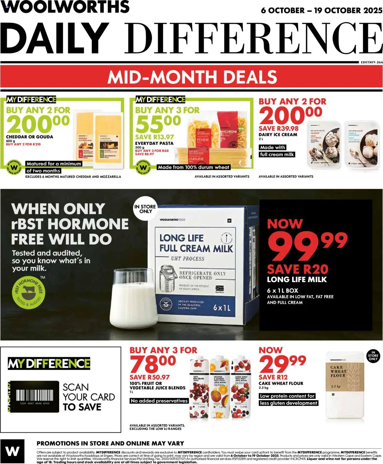 New Woolworths catalogue – valid from 06.10.2025 | Page: 8 | Products: Milk, Cream, Stock, Fruit