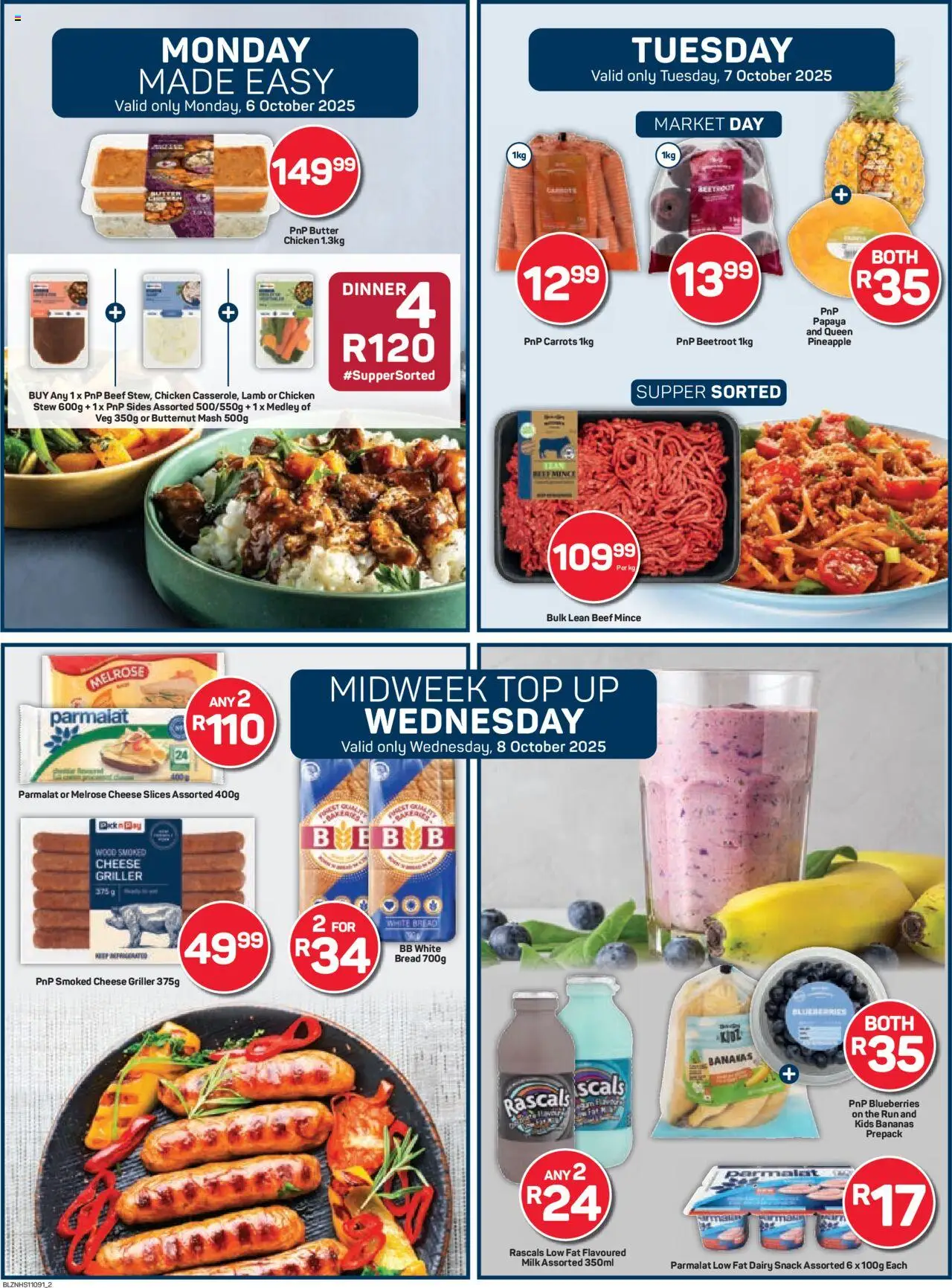 New Pick n Pay catalogue – valid from 06.10.2025 | Page: 2 | Products: Blueberries, Pineapple, Carrots, Griller