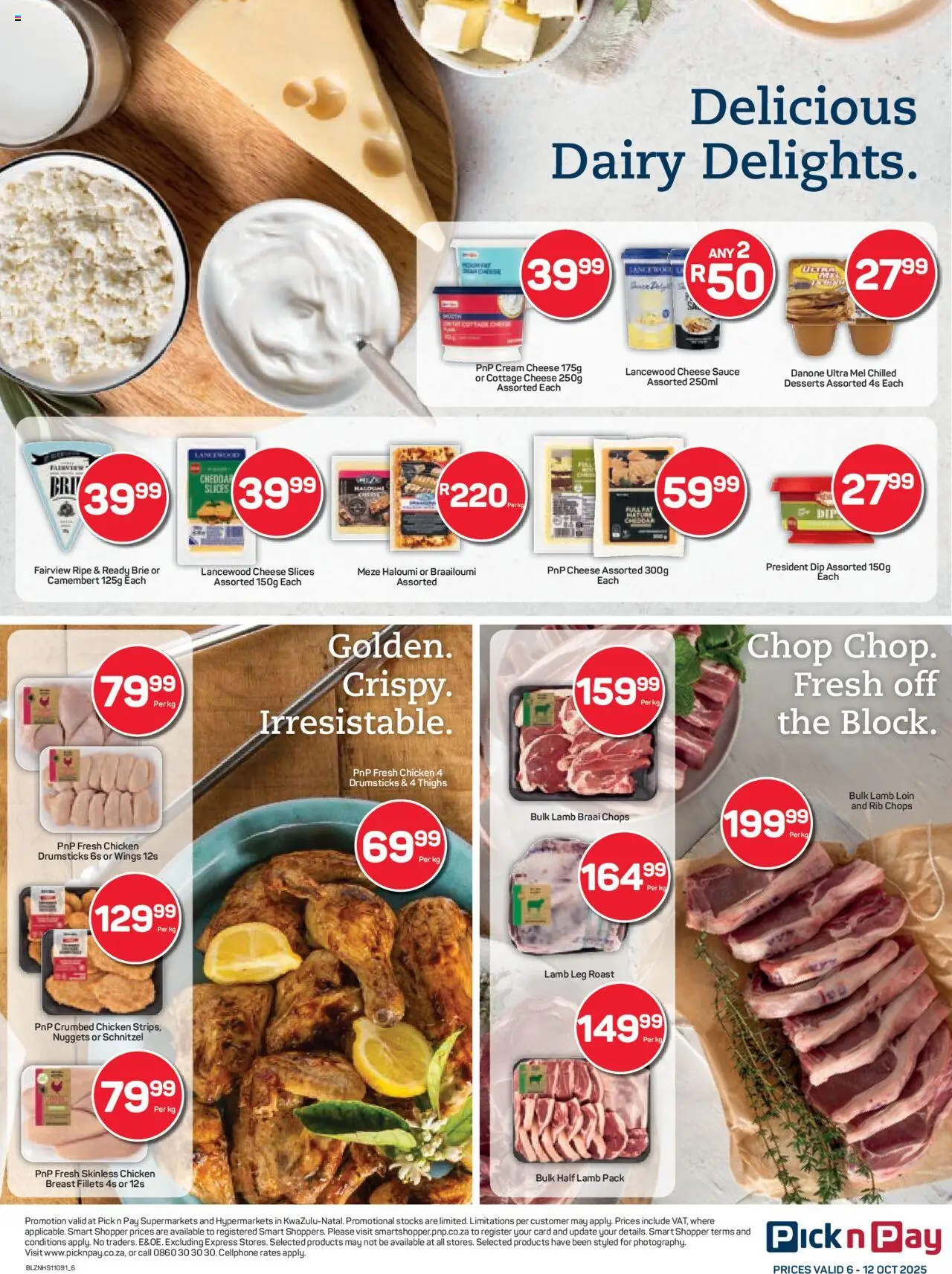 New Pick n Pay catalogue – valid from 06.10.2025 | Page: 6 | Products: Cheese, Chicken, Cream, Sauce