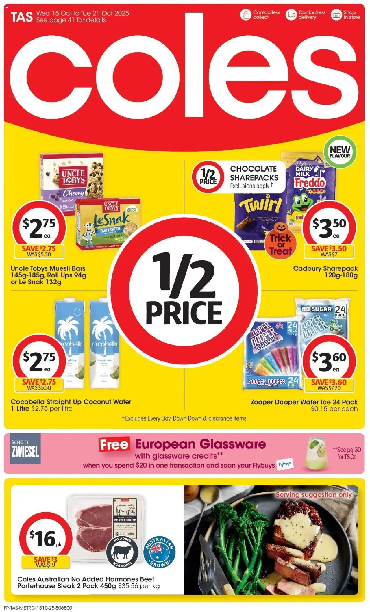 Coles catalogue - valid from 15.10.2025 | Page: 1 | Products: Cheese, Chocolate, Beef, Sugar