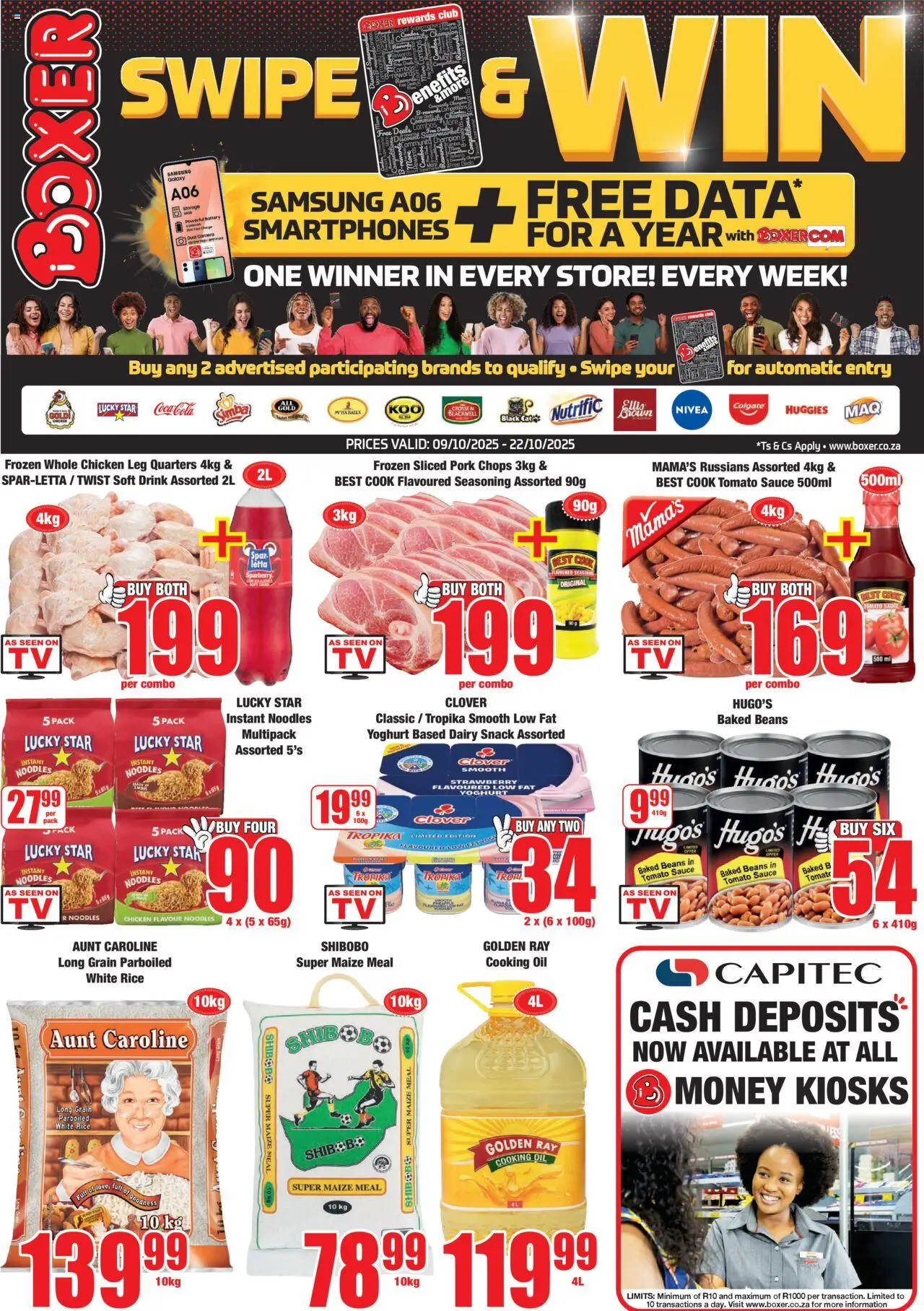 New Boxer catalogue – valid from 09.10.2025 | Page: 1 | Products: Beans, Yoghurt, Noodles, Tomato sauce