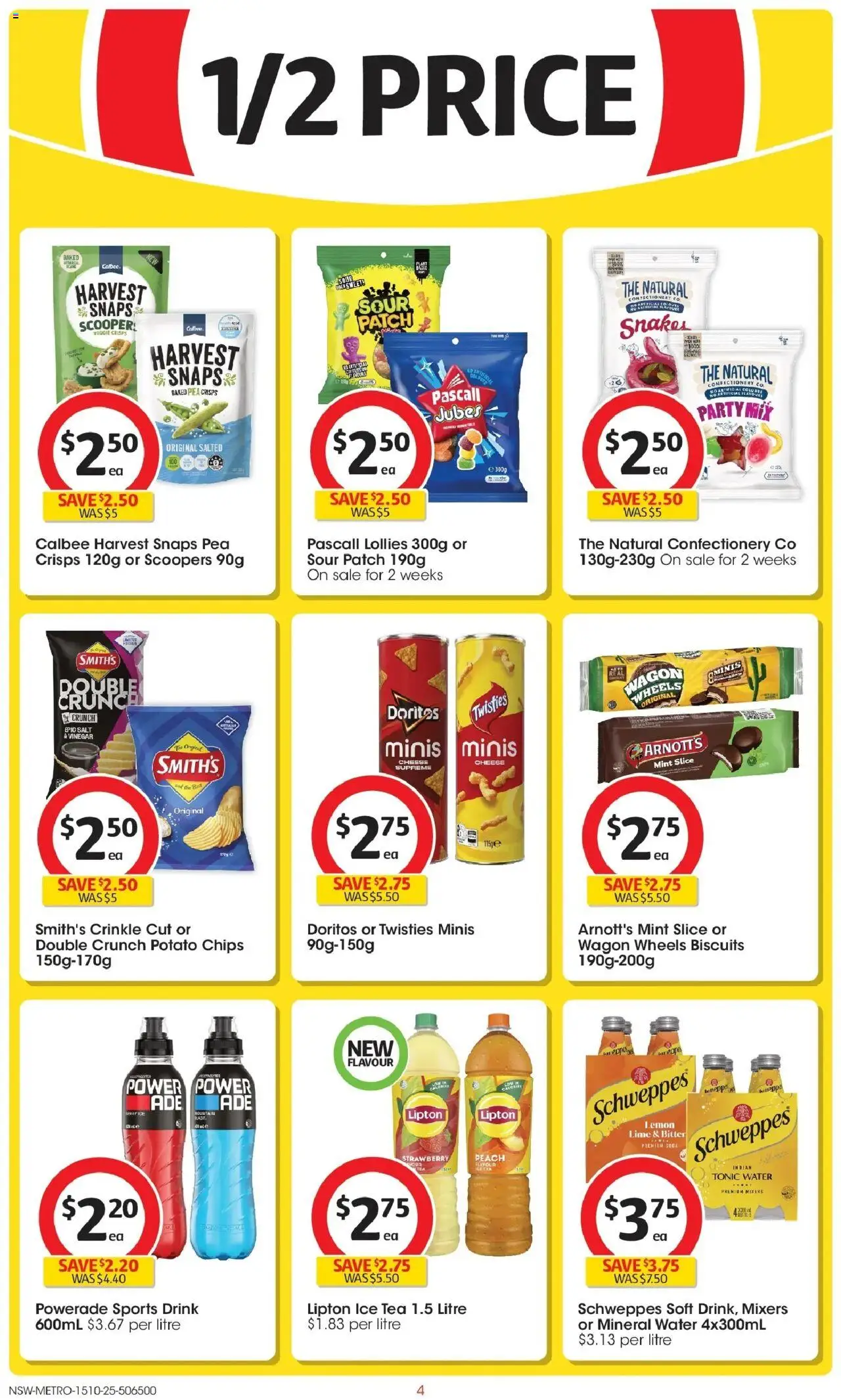 Coles catalogue - valid from 15.10.2025 | Page: 4 | Products: Water, Peach, Vinegar, Pea Coles catalogue - valid from 15.10.2025 | Page: 4 | Products: Water, Peach, Vinegar, Pea