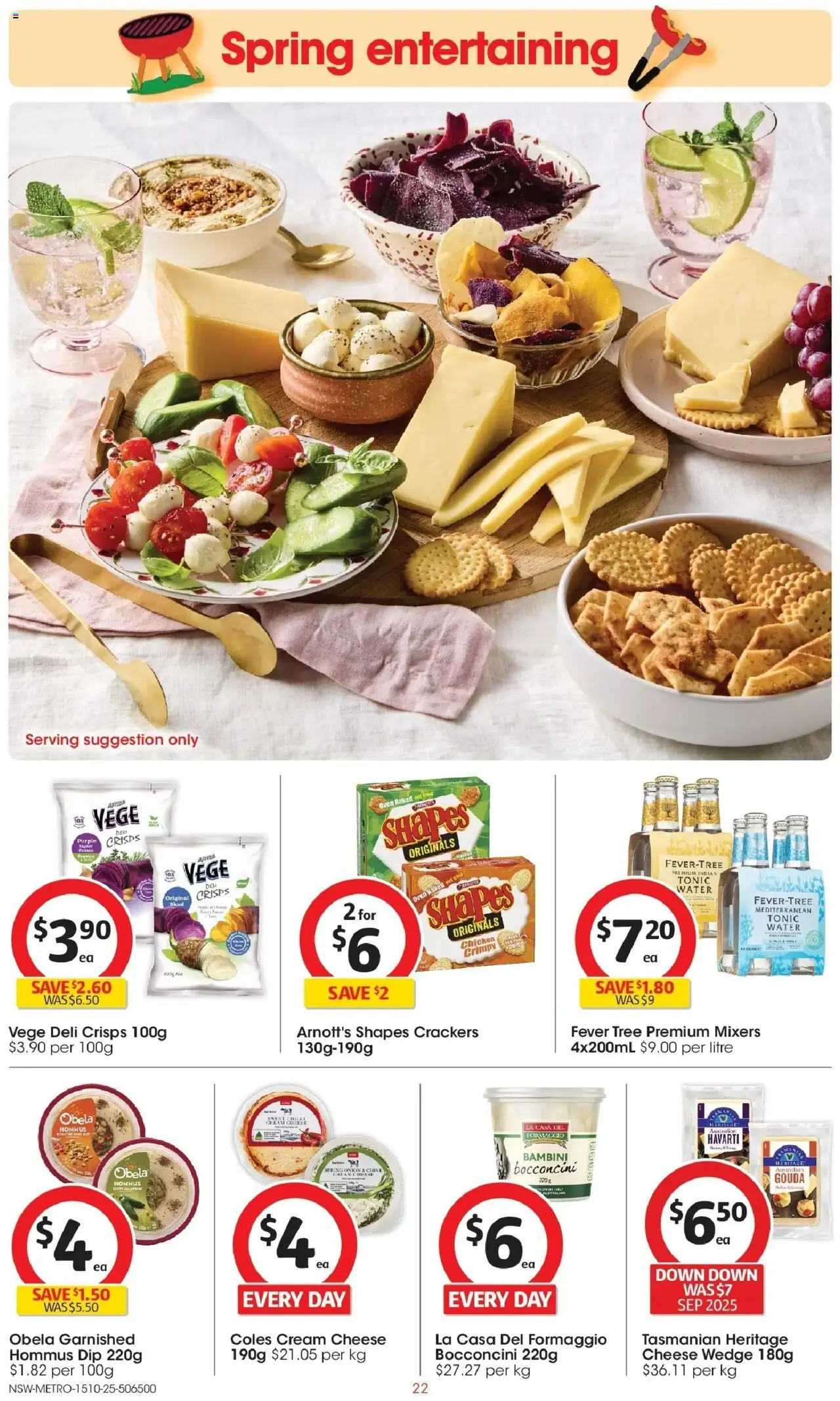 Coles catalogue - valid from 15.10.2025 | Page: 22 | Products: Cheese, Cream, Water, Chilli Coles catalogue - valid from 15.10.2025 | Page: 22 | Products: Cheese, Cream, Water, Chilli