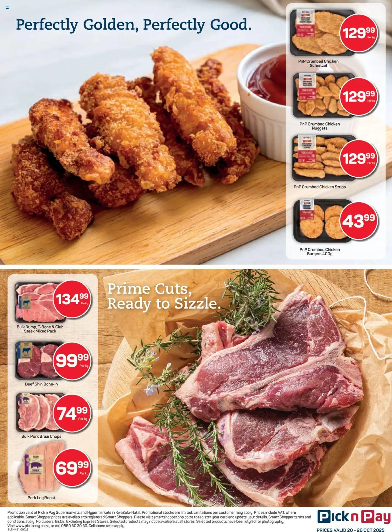 New Pick n Pay catalogue – valid from 20.10.2025 | Page: 6 | Products: Steak, Chicken, Pork, Beef