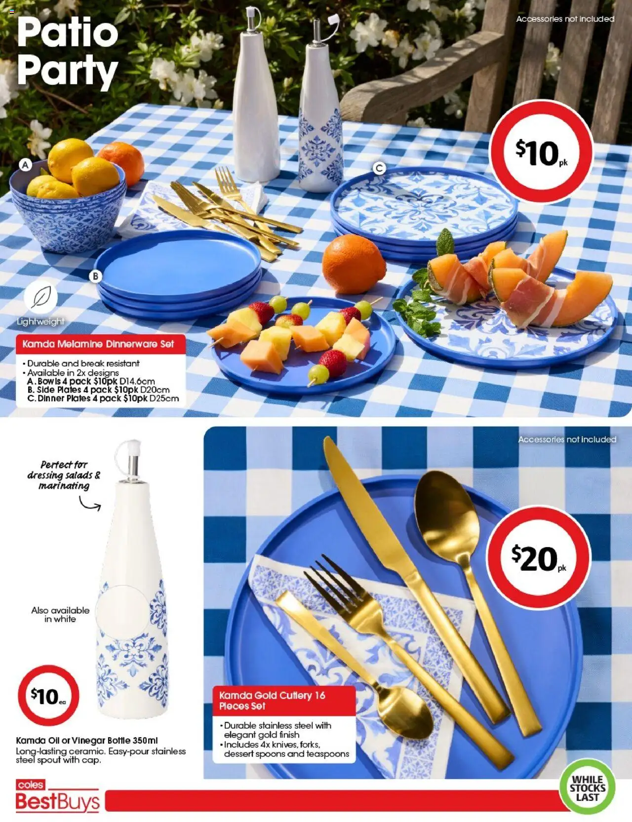Coles catalogue - valid from 24.10.2025 | Page: 2 | Products: Cutlery, Dinner plates, Accessories, Vinegar