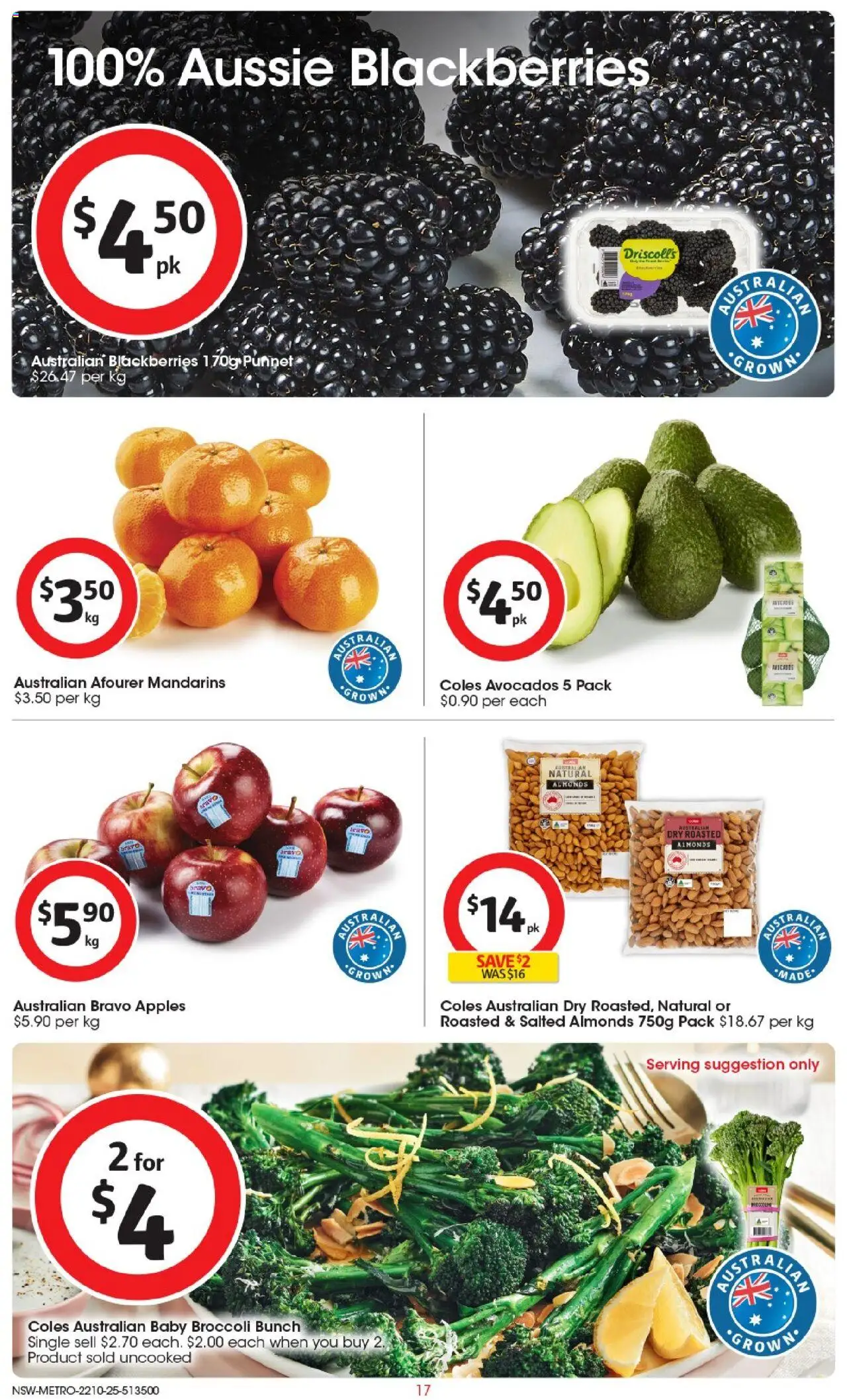 Coles catalogue - valid from 22.10.2025 | Page: 17 | Products: Almonds, Apples, Mandarins Coles catalogue - valid from 22.10.2025 | Page: 17 | Products: Almonds, Apples, Mandarins