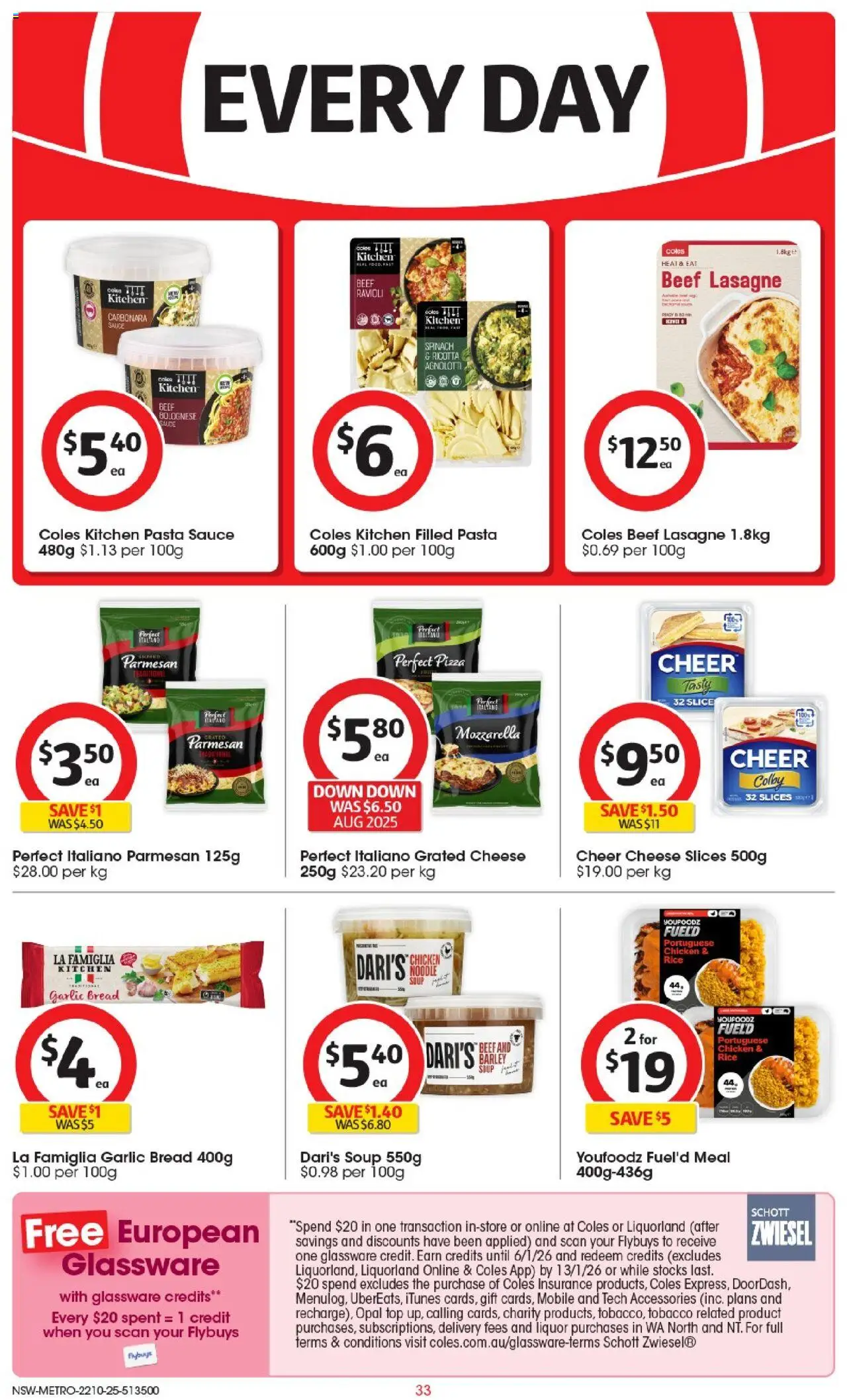 Coles catalogue - valid from 22.10.2025 | Page: 33 | Products: Glassware, Pasta, Accessories, Mobile Coles catalogue - valid from 22.10.2025 | Page: 33 | Products: Glassware, Pasta, Accessories, Mobile