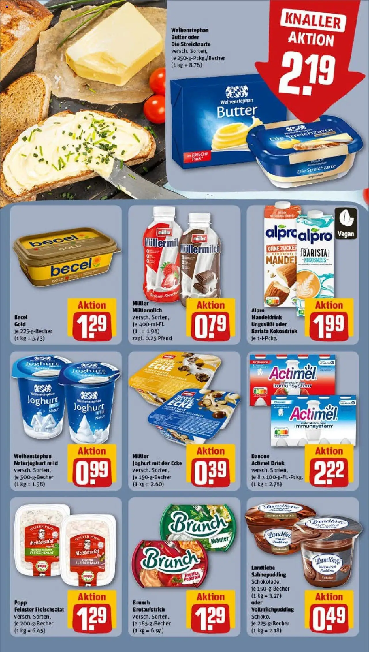 Rewe prospekt Fronhausen	 – gültig ab 29.09.2025 | Seite: 15 | Produkte: Actimel, Alpro, Zucker, Muller mullermilch