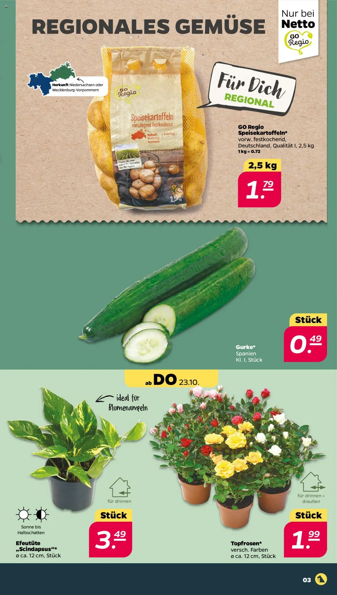 Netto Prospekt – gültig ab 20.10.2025 | Seite: 3 | Produkte: Gemüse Netto Prospekt – gültig ab 20.10.2025 | Seite: 3 | Produkte: Gemüse