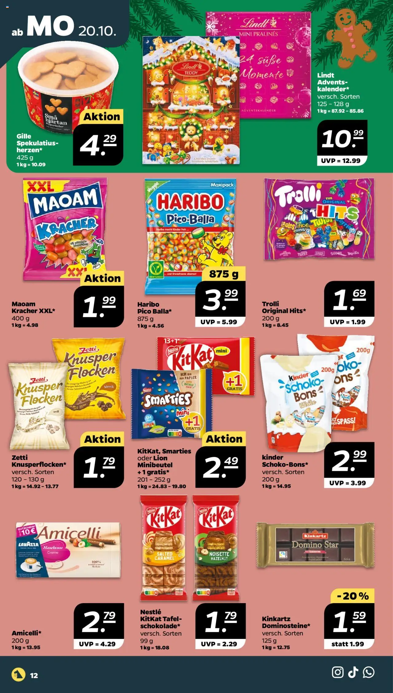Netto Prospekt – gültig ab 20.10.2025 | Seite: 12 | Produkte: Haribo, Smarties, Creme, Lindt Netto Prospekt – gültig ab 20.10.2025 | Seite: 12 | Produkte: Haribo, Smarties, Creme, Lindt