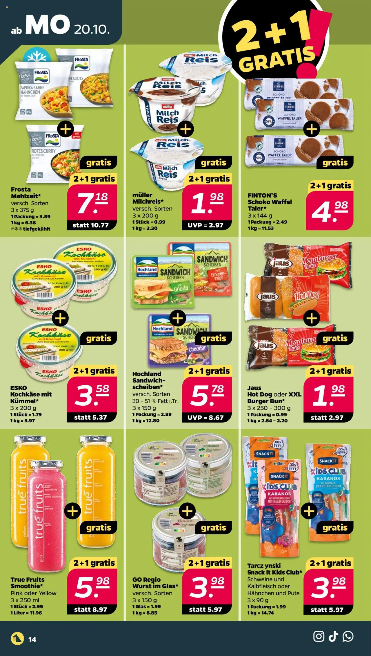 Netto Prospekt – gültig ab 20.10.2025 | Seite: 14 | Produkte: Gouda, Wurst, Schweinefleisch, Sahne Netto Prospekt – gültig ab 20.10.2025 | Seite: 14 | Produkte: Gouda, Wurst, Schweinefleisch, Sahne