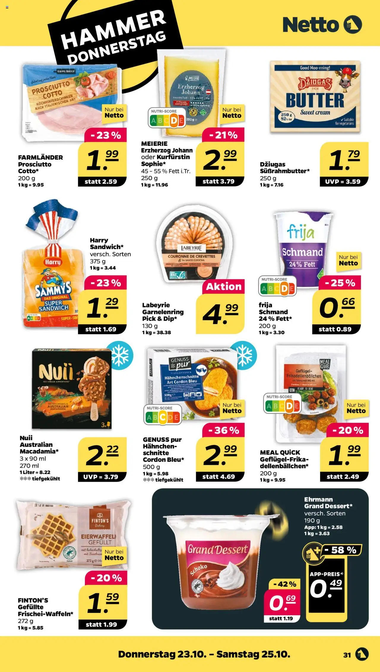 Netto Prospekt – gültig ab 20.10.2025 | Seite: 33 | Produkte: Hahnchen, Butter Netto Prospekt – gültig ab 20.10.2025 | Seite: 33 | Produkte: Hahnchen, Butter