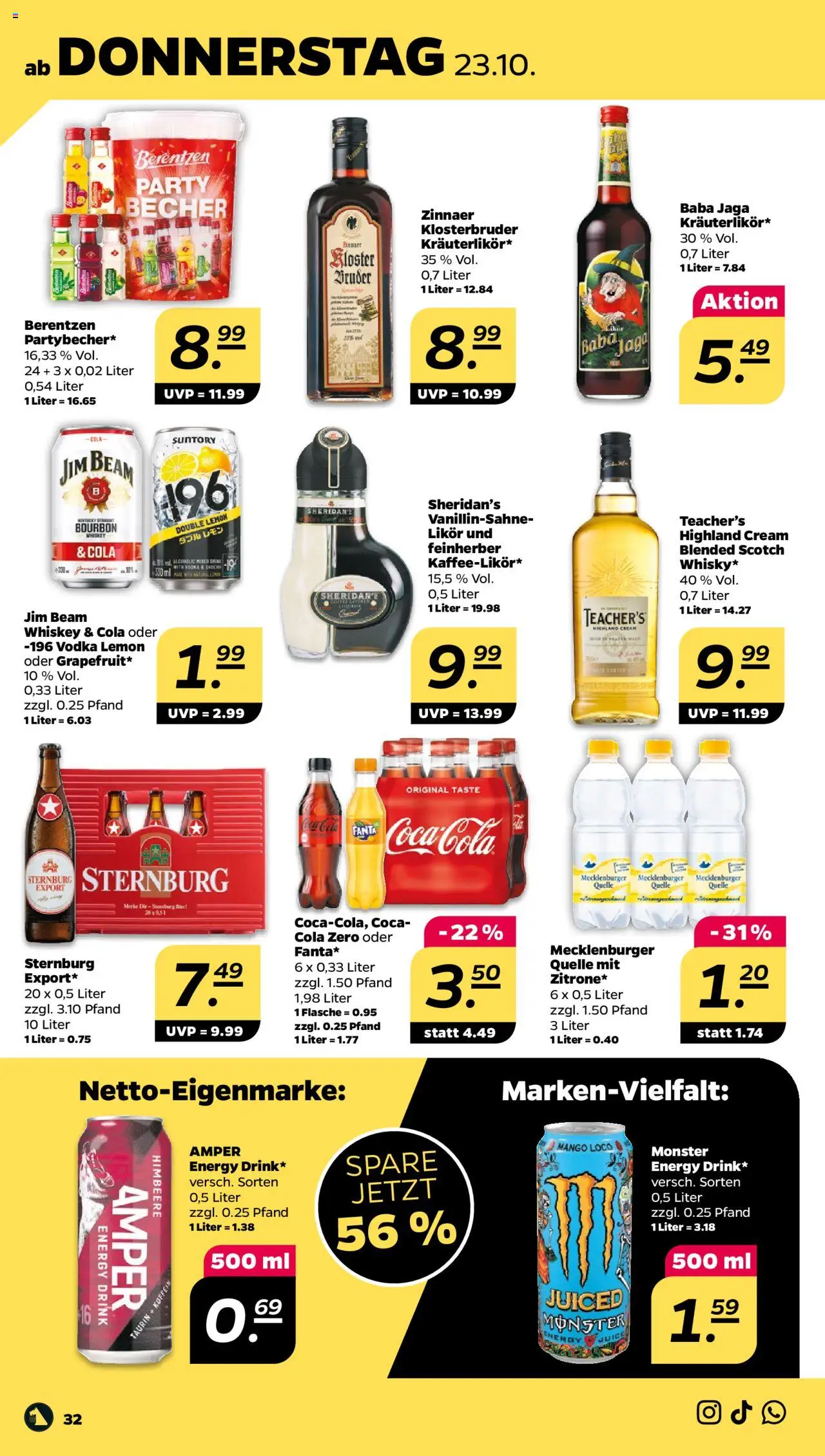 Netto Prospekt – gültig ab 20.10.2025 | Seite: 34 | Produkte: Jim beam, Cola, Mango, Himbeere Netto Prospekt – gültig ab 20.10.2025 | Seite: 34 | Produkte: Jim beam, Cola, Mango, Himbeere