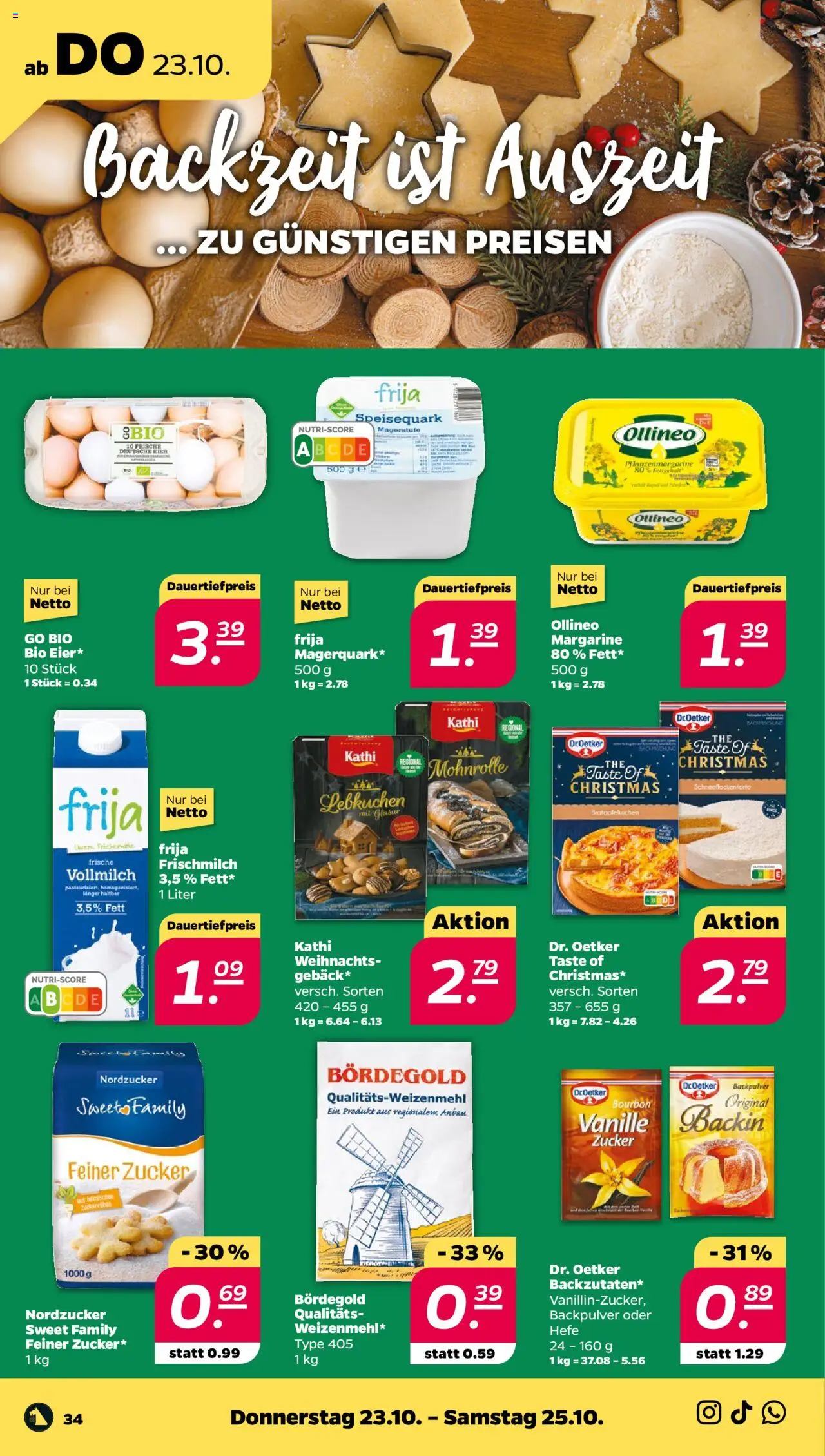 Netto Prospekt – gültig ab 20.10.2025 | Seite: 36 | Produkte: Margarine, Zucker, Bourbon, Speisequark Netto Prospekt – gültig ab 20.10.2025 | Seite: 36 | Produkte: Margarine, Zucker, Bourbon, Speisequark