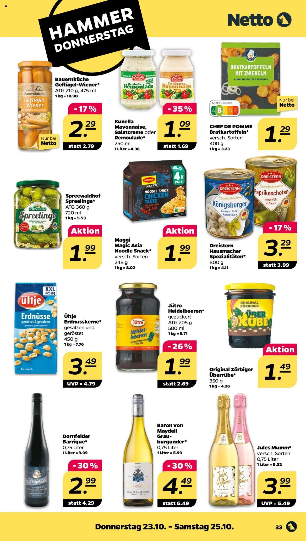 Netto Prospekt – gültig ab 20.10.2025 | Seite: 35 | Produkte: Erdnüsse, Maggi, Zwiebeln, Mayonnaise Netto Prospekt – gültig ab 20.10.2025 | Seite: 35 | Produkte: Erdnüsse, Maggi, Zwiebeln, Mayonnaise