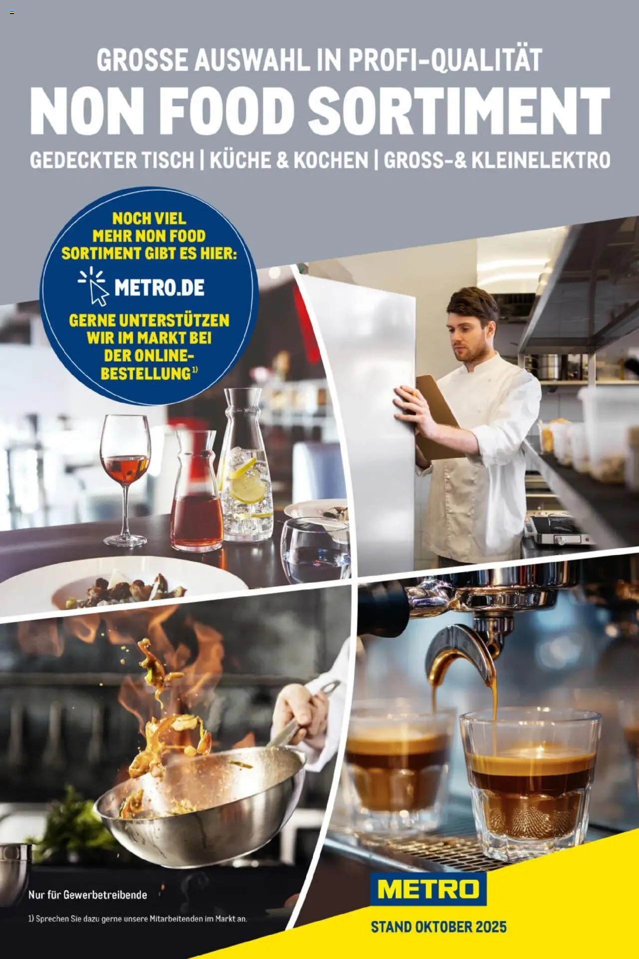 Metro Non Food Sortiment – gültig ab 01.10.2025 | Seite: 1 | Produkte: Tisch, Küche