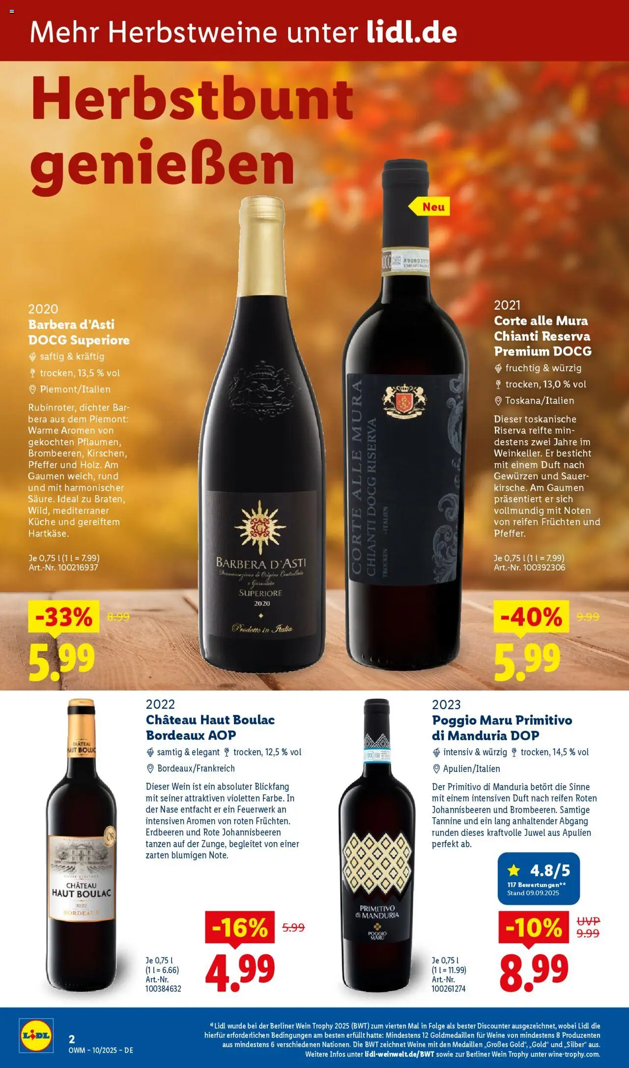 Lidl Wein & Spirituosen im Onlineshop – gültig ab 01.10.2025 | Seite: 2 | Produkte: Berliner, Küche, Duft, Pfeffer