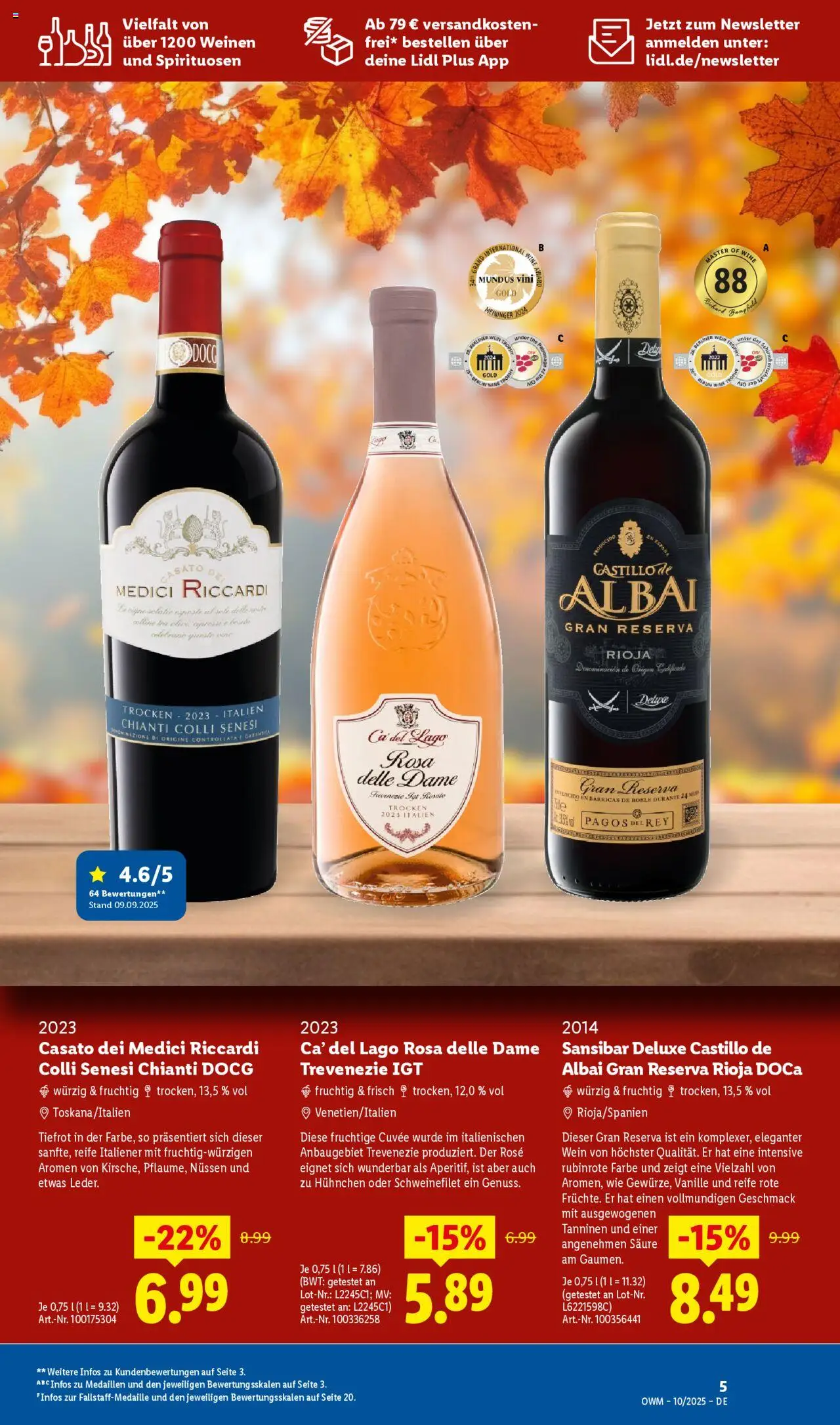 Lidl Wein & Spirituosen im Onlineshop – gültig ab 01.10.2025 | Seite: 5 | Produkte: Schweinefilet, Wein Lidl Wein & Spirituosen im Onlineshop – gültig ab 01.10.2025 | Seite: 5 | Produkte: Schweinefilet, Wein