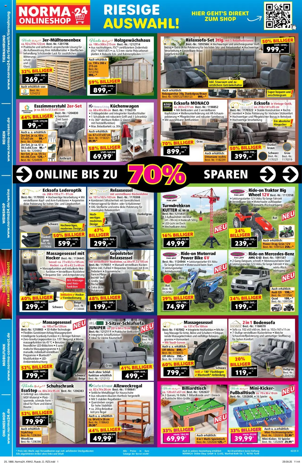 Norma Onlineshop – gültig ab 13.10.2025 | Seite: 2 | Produkte: Hocker, Sofa, Sessel, Regal