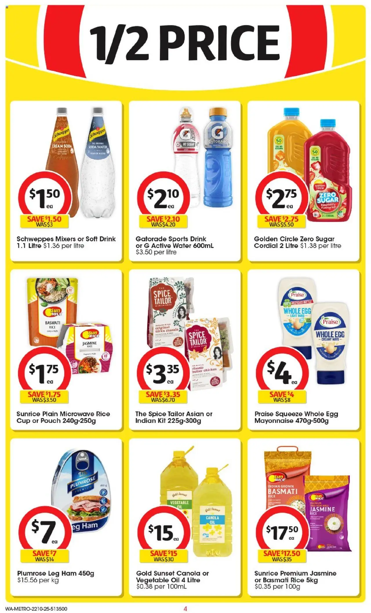 Coles catalogue - valid from 22.10.2025 | Page: 4 | Products: Oil, Cream, Mayonnaise, Raspberry