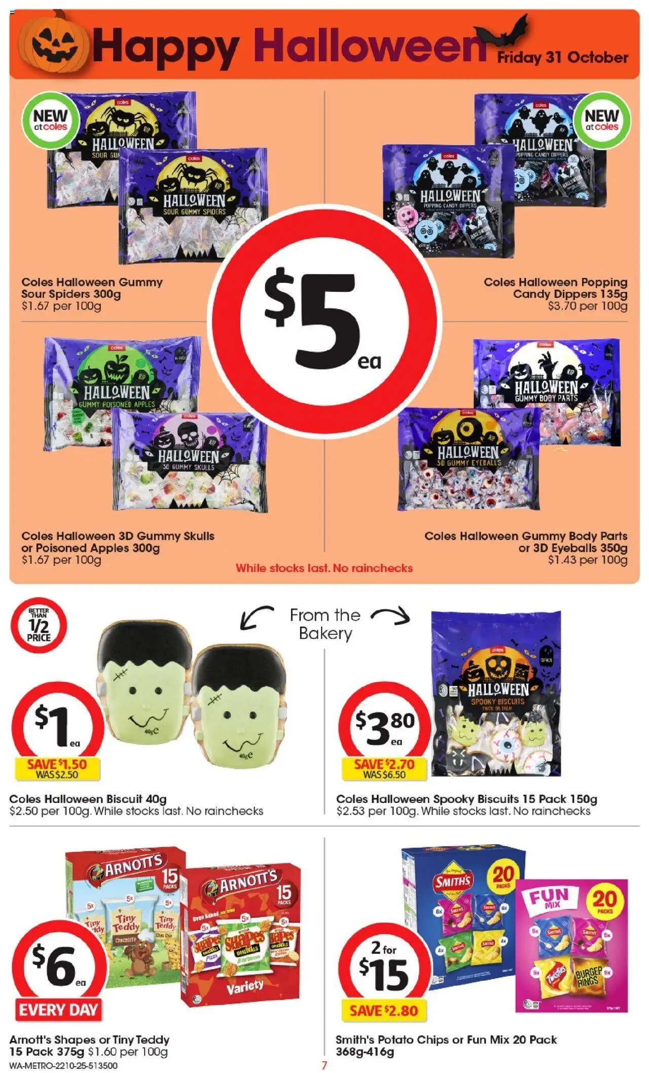 Coles catalogue - valid from 22.10.2025 | Page: 7 | Products: Apples, Chips, Oven, Bakery