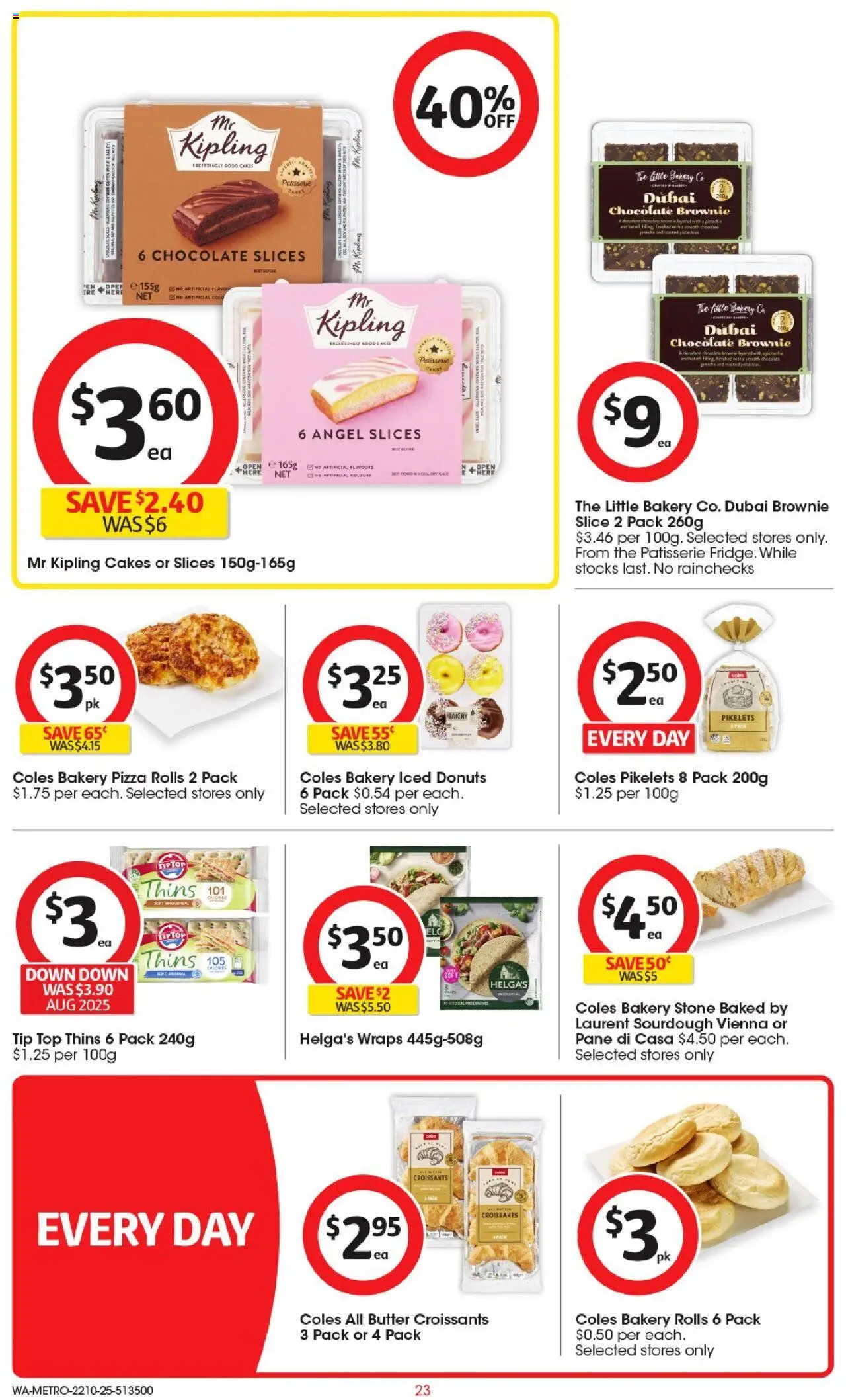 Coles catalogue - valid from 22.10.2025 | Page: 23 | Products: Donuts, Pizza, Nuts, Bakery