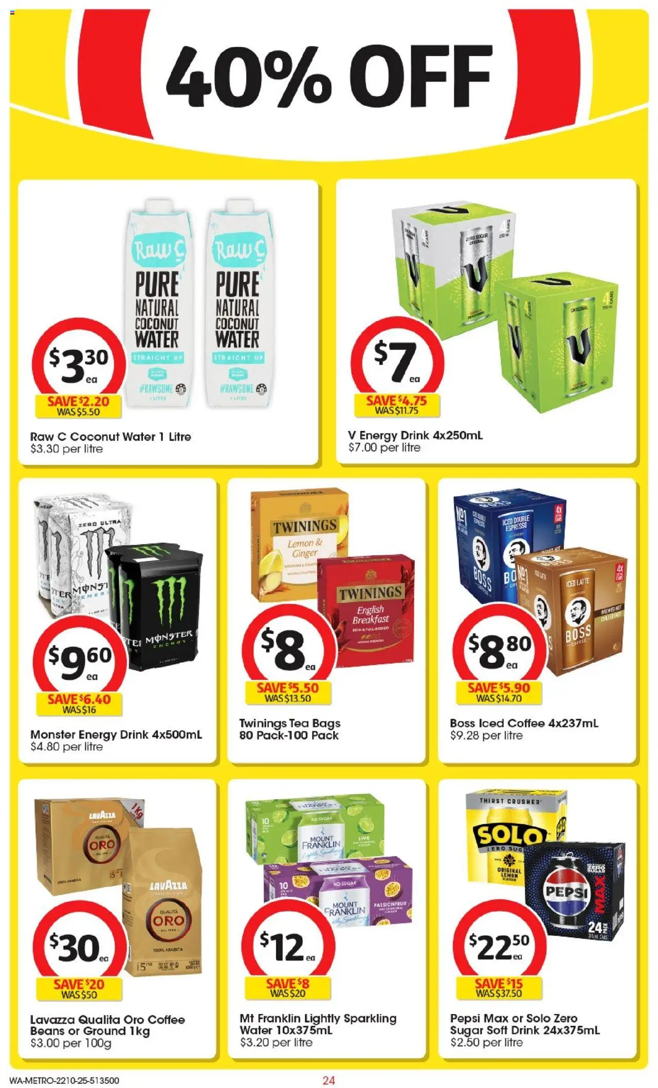 Coles catalogue - valid from 22.10.2025 | Page: 24 | Products: Ginger, Water, Sugar, Lime