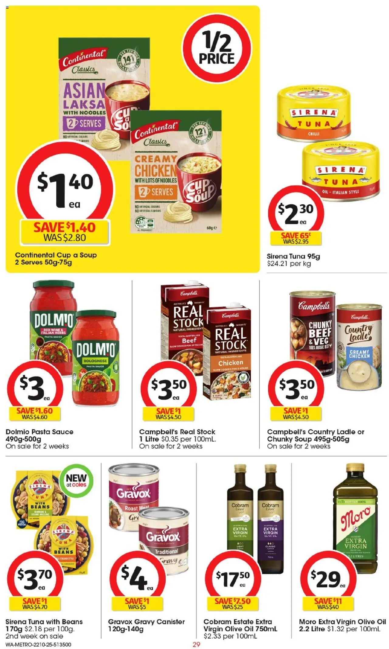 Coles catalogue - valid from 22.10.2025 | Page: 29 | Products: Light, Oil, Chicken, Olive oil