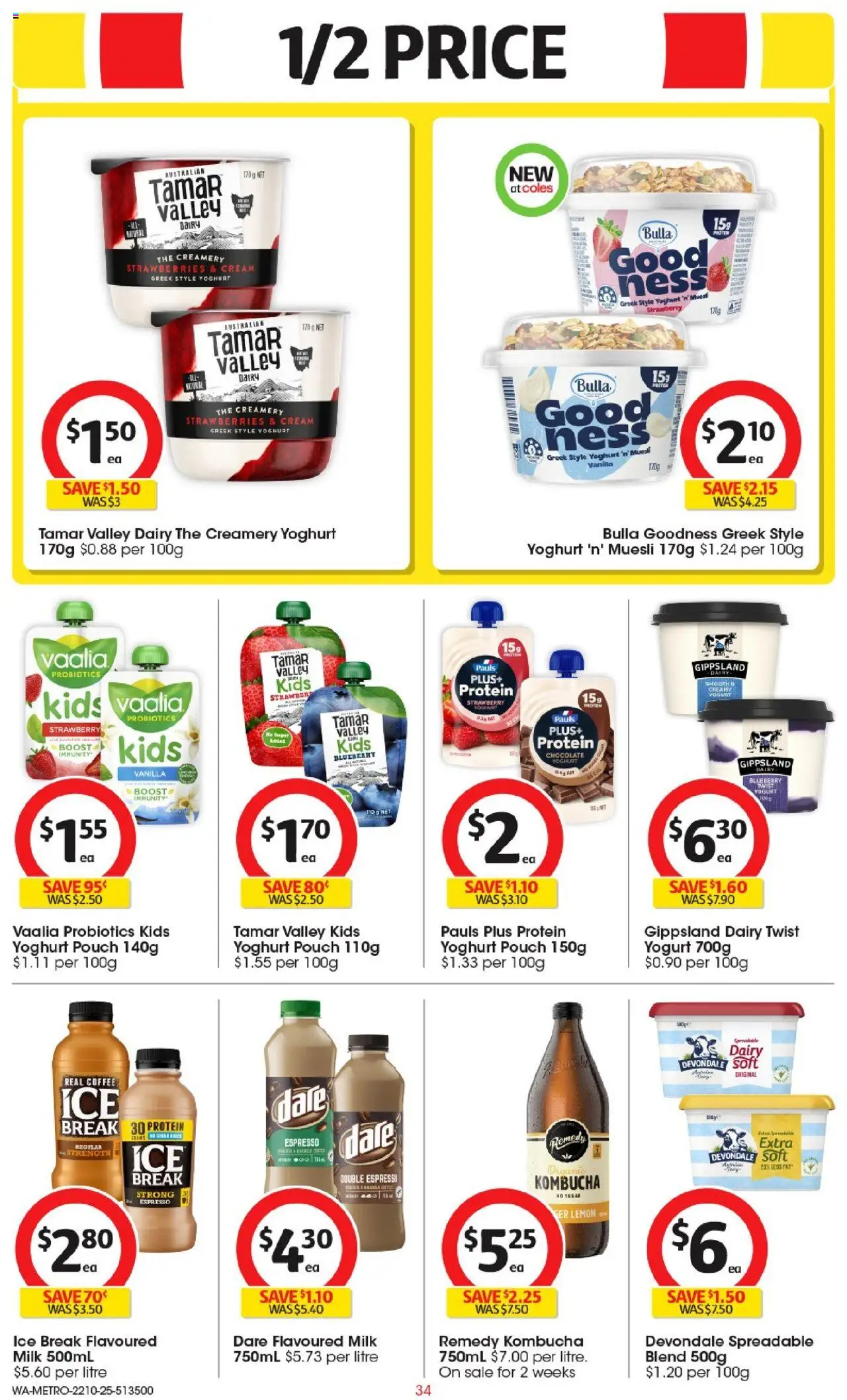 Coles catalogue - valid from 22.10.2025 | Page: 34 | Products: Dairy, Chocolate, Strawberries, Cream