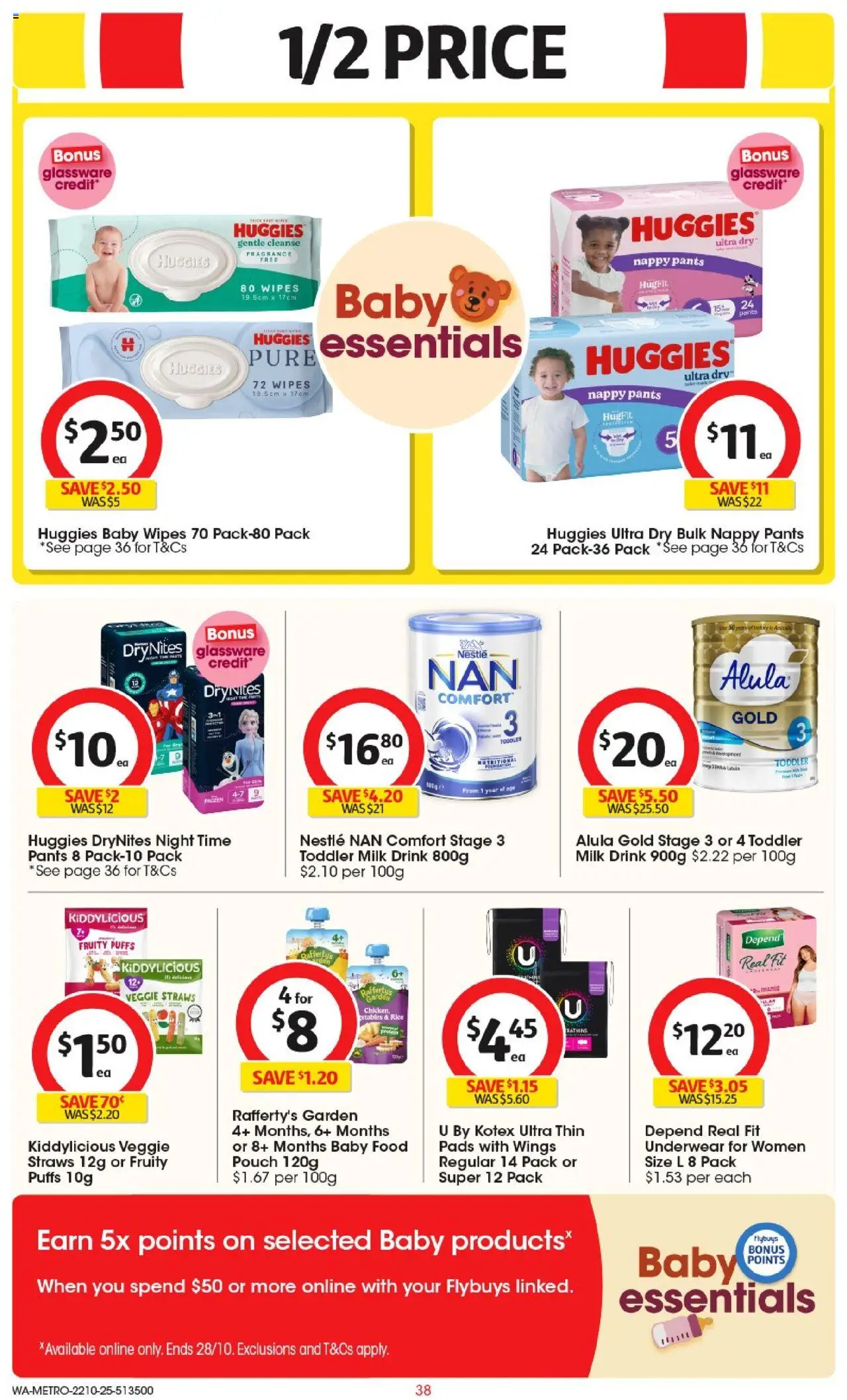 Coles catalogue - valid from 22.10.2025 | Page: 38 | Products: Chicken, Rice, Baby food, Underwear