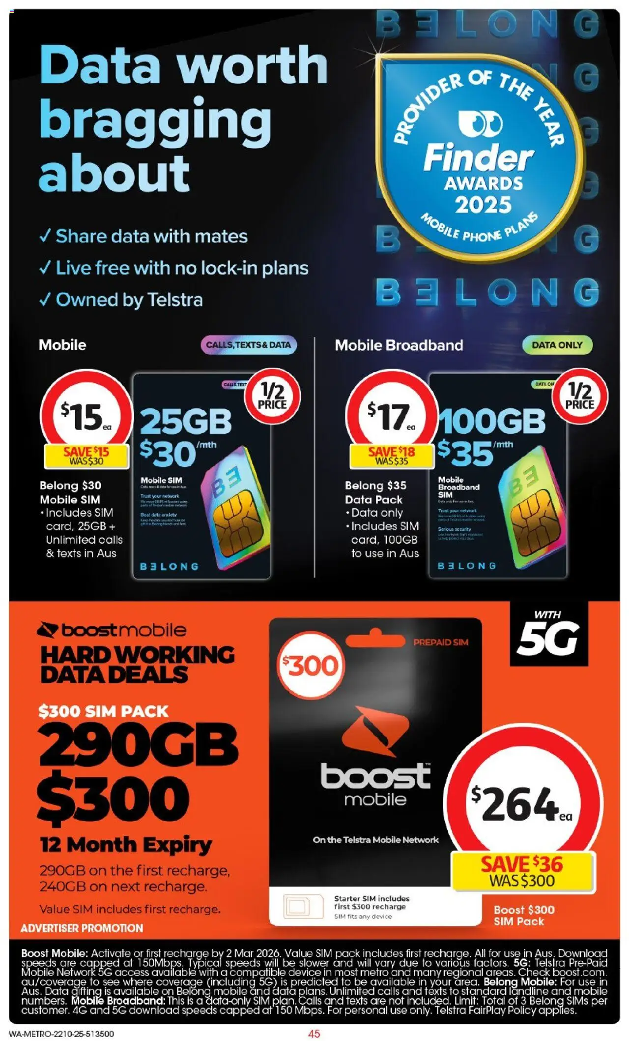 Coles catalogue - valid from 22.10.2025 | Page: 45 | Products: Phone, Device, Mobile