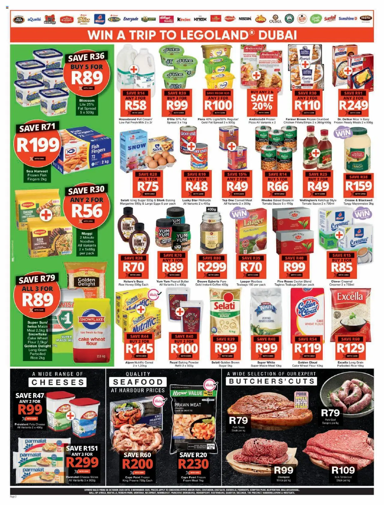 New Checkers catalogue – valid from 20.10.2025 | Page: 2 | Products: Maize meal, Eggs, Coffee, Rice