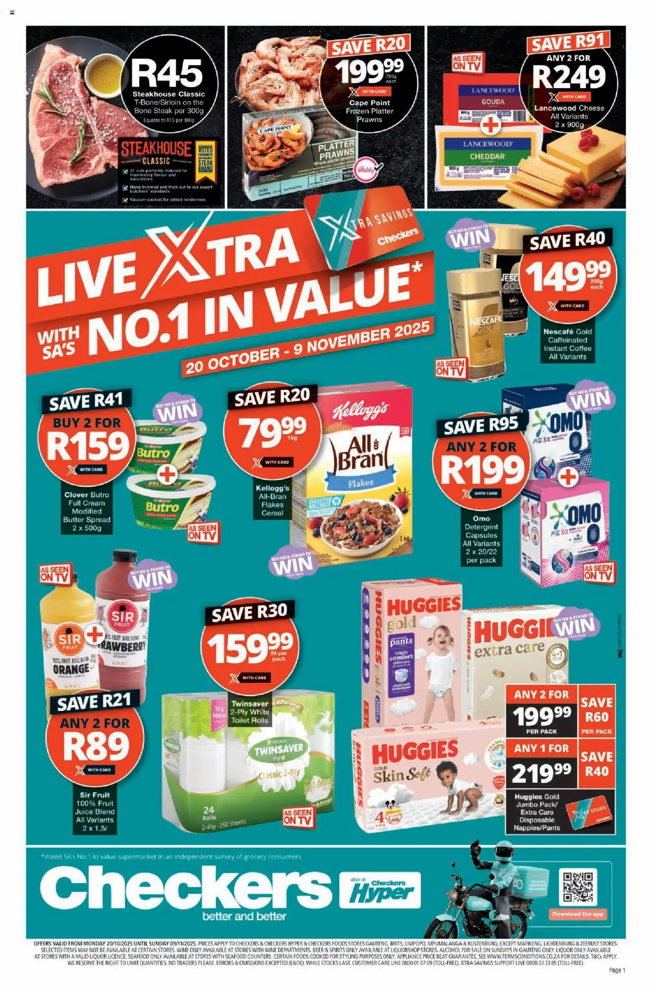 New Checkers catalogue – valid from 20.10.2025 | Page: 1 | Products: Platter, Juice, Flakes, Estuche organizador de viaje
