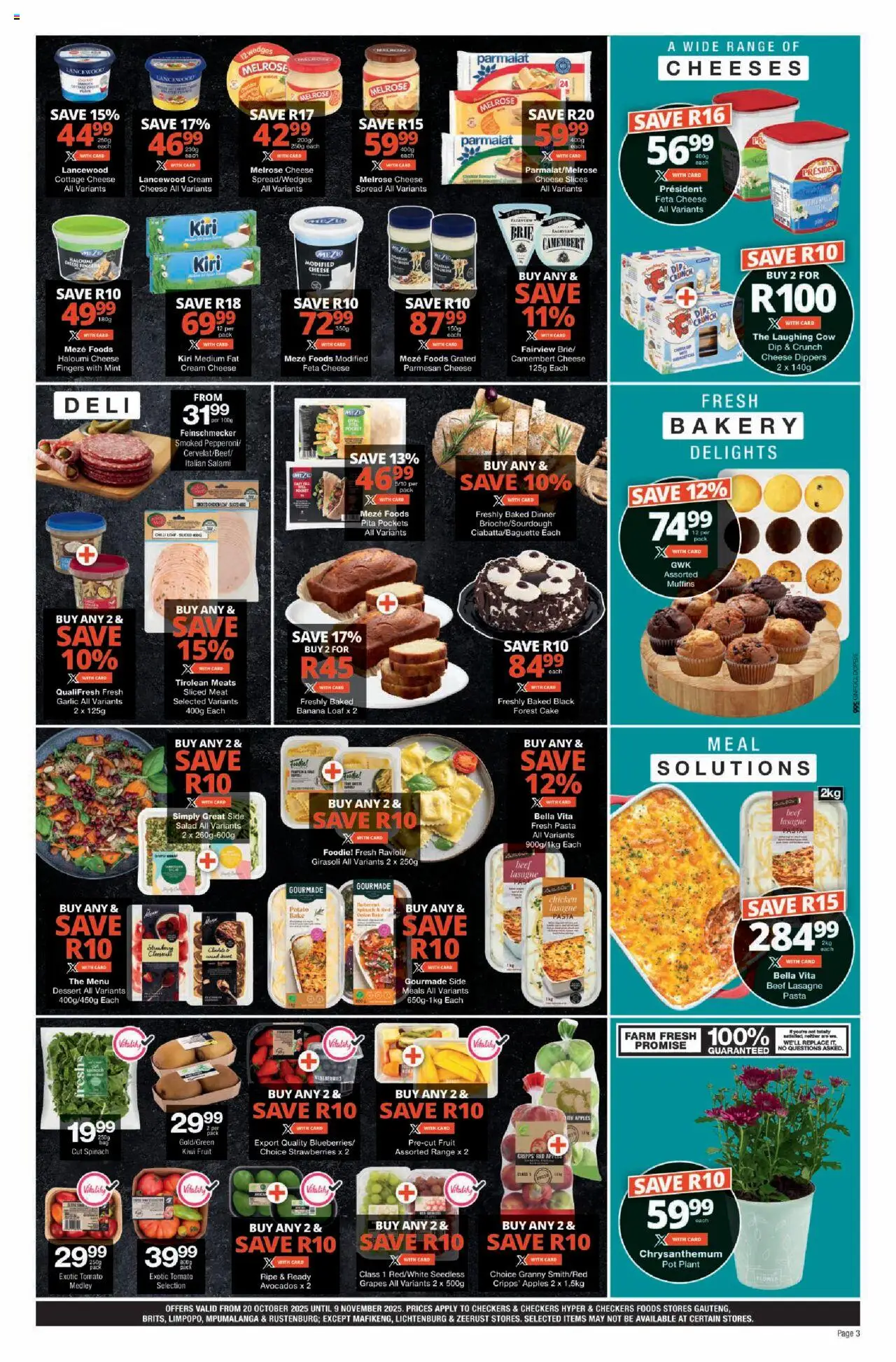 New Checkers catalogue – valid from 20.10.2025 | Page: 3 | Products: Muffins, Apples, Cream, Fruit