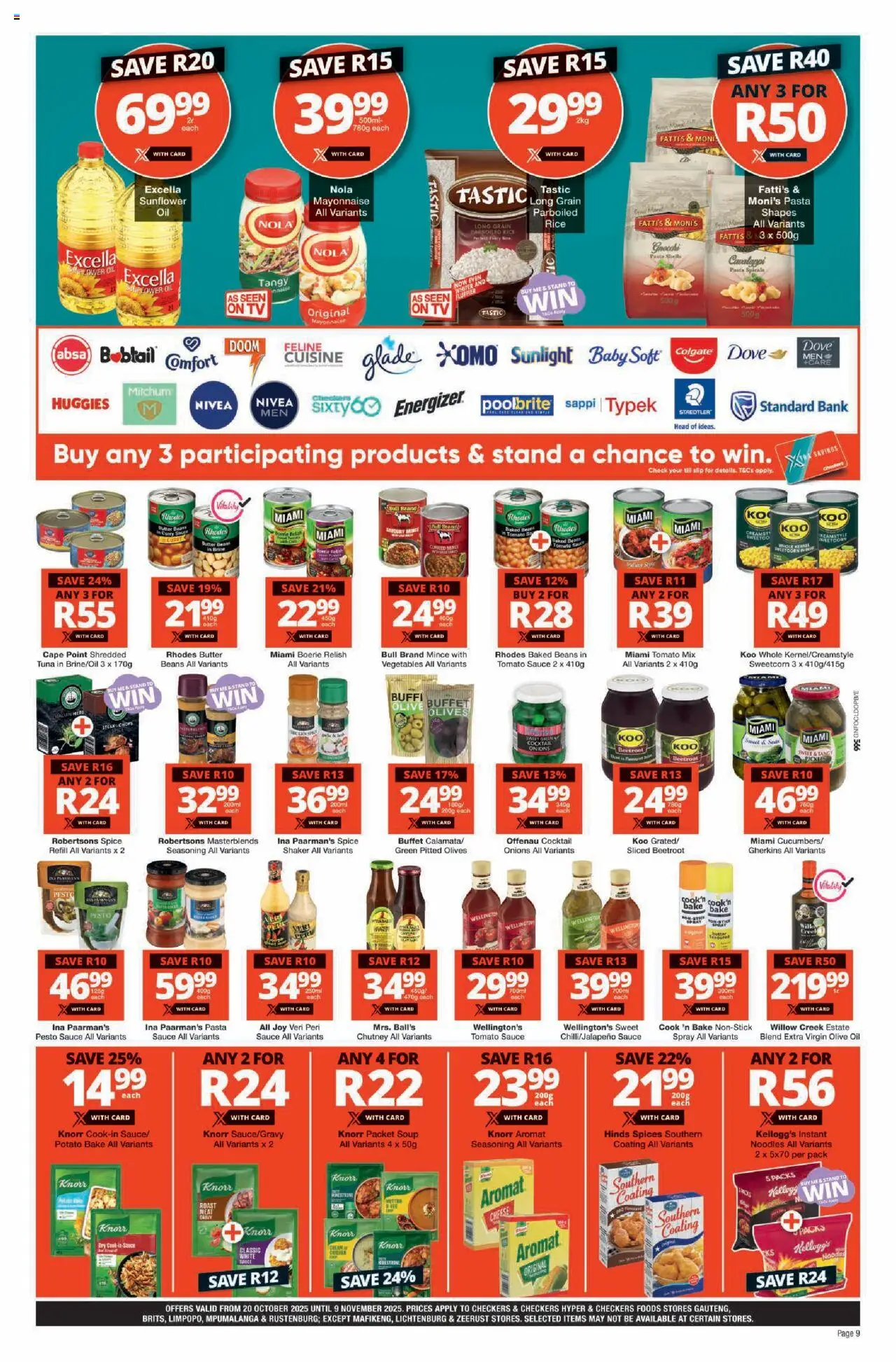 New Checkers catalogue – valid from 20.10.2025 | Page: 9 | Products: Tuna, Rice, Soup, Sauce
