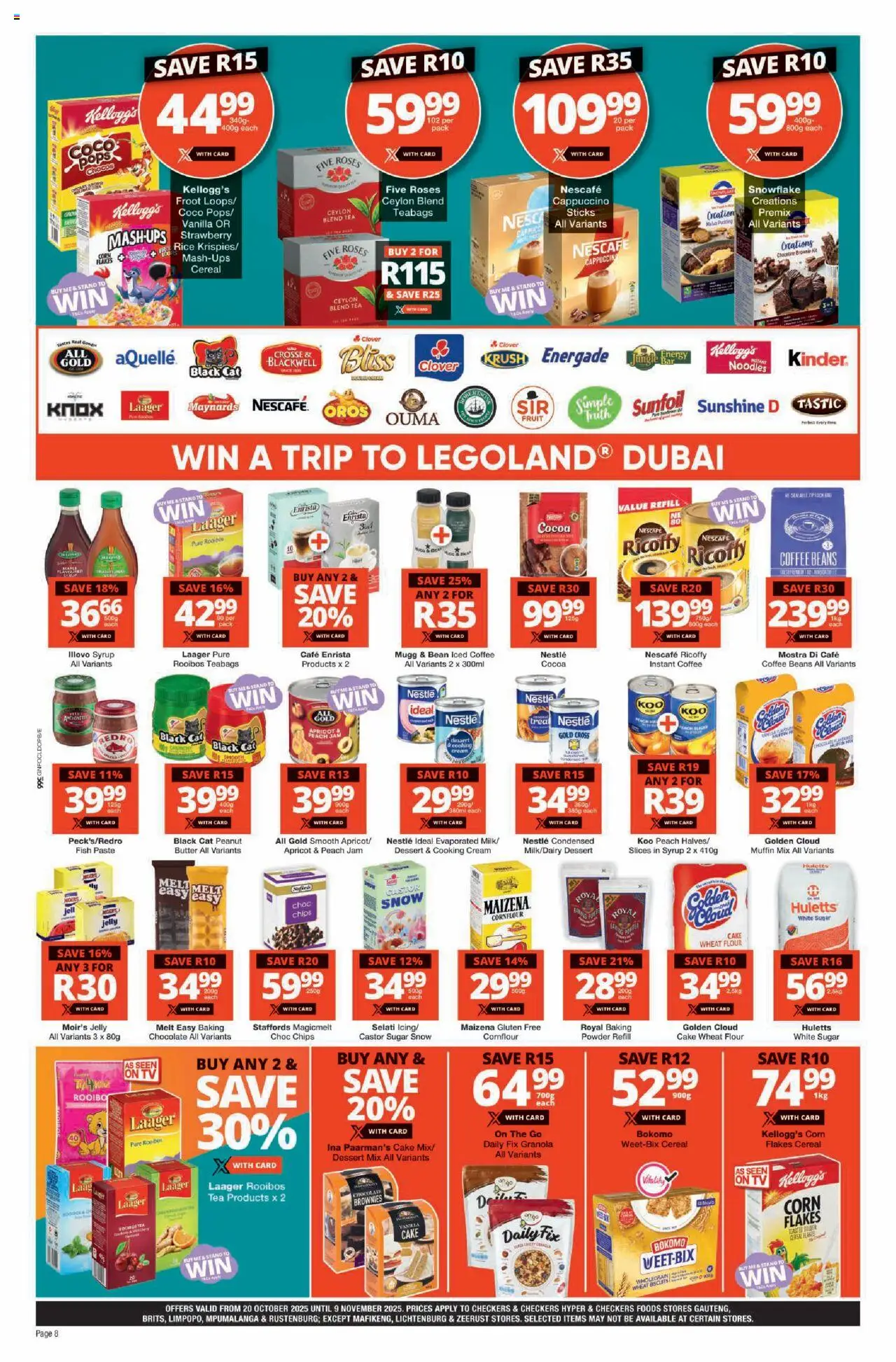 New Checkers catalogue – valid from 20.10.2025 | Page: 8 | Products: Flour, Beans, Biscuits, Tea
