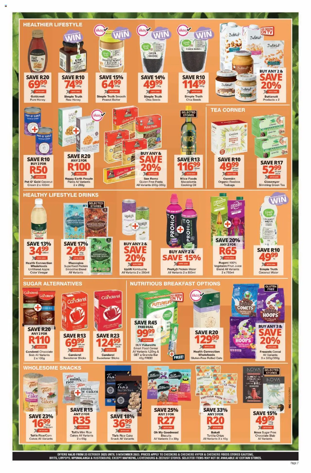 New Checkers catalogue – valid from 20.10.2025 | Page: 7 | Products: Oats, Vinegar, Rice, Pasta