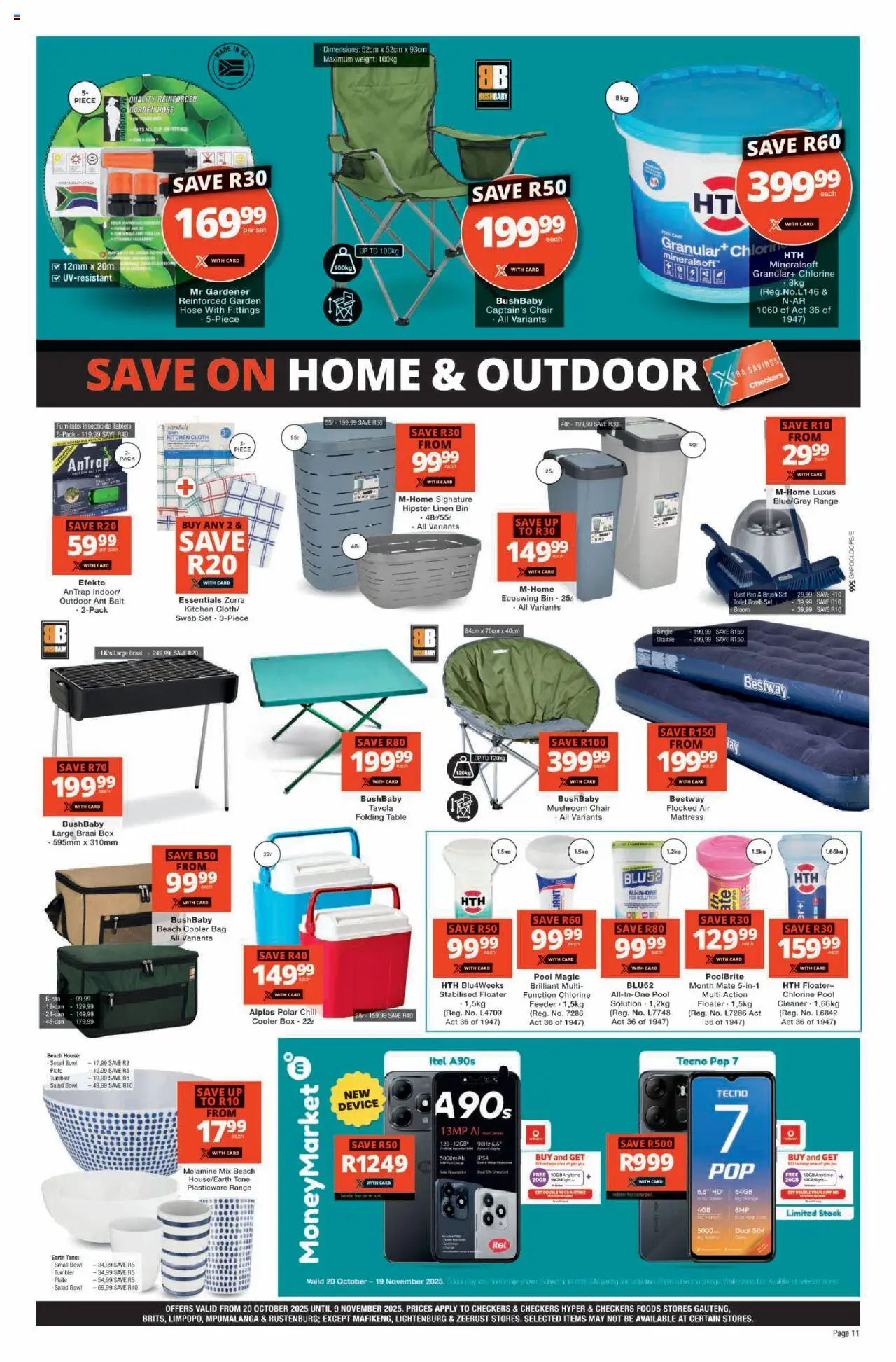 New Checkers catalogue – valid from 20.10.2025 | Page: 11 | Products: Bag, Plate, Mattress, Broom