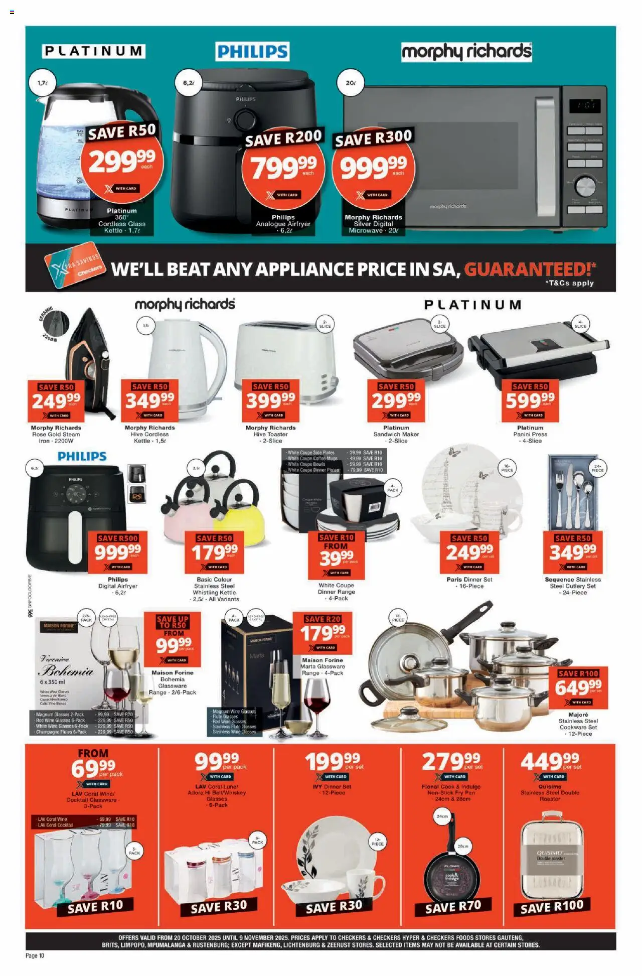 New Checkers catalogue – valid from 20.10.2025 | Page: 10 | Products: Plate, Press, Toaster, Bowls