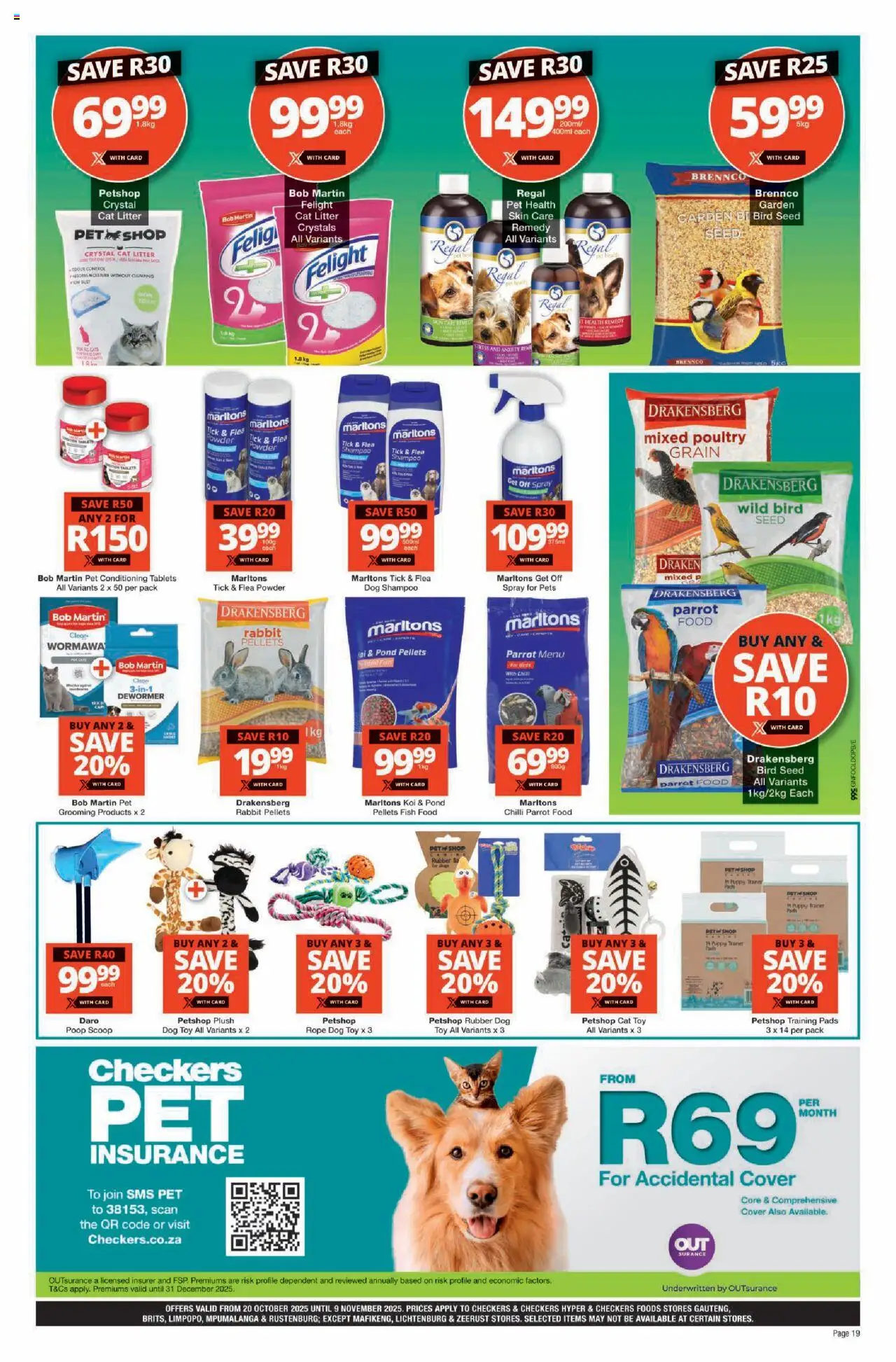 New Checkers catalogue – valid from 20.10.2025 | Page: 19 | Products: Cover, Queso de vaca, Shampoo, Cat litter