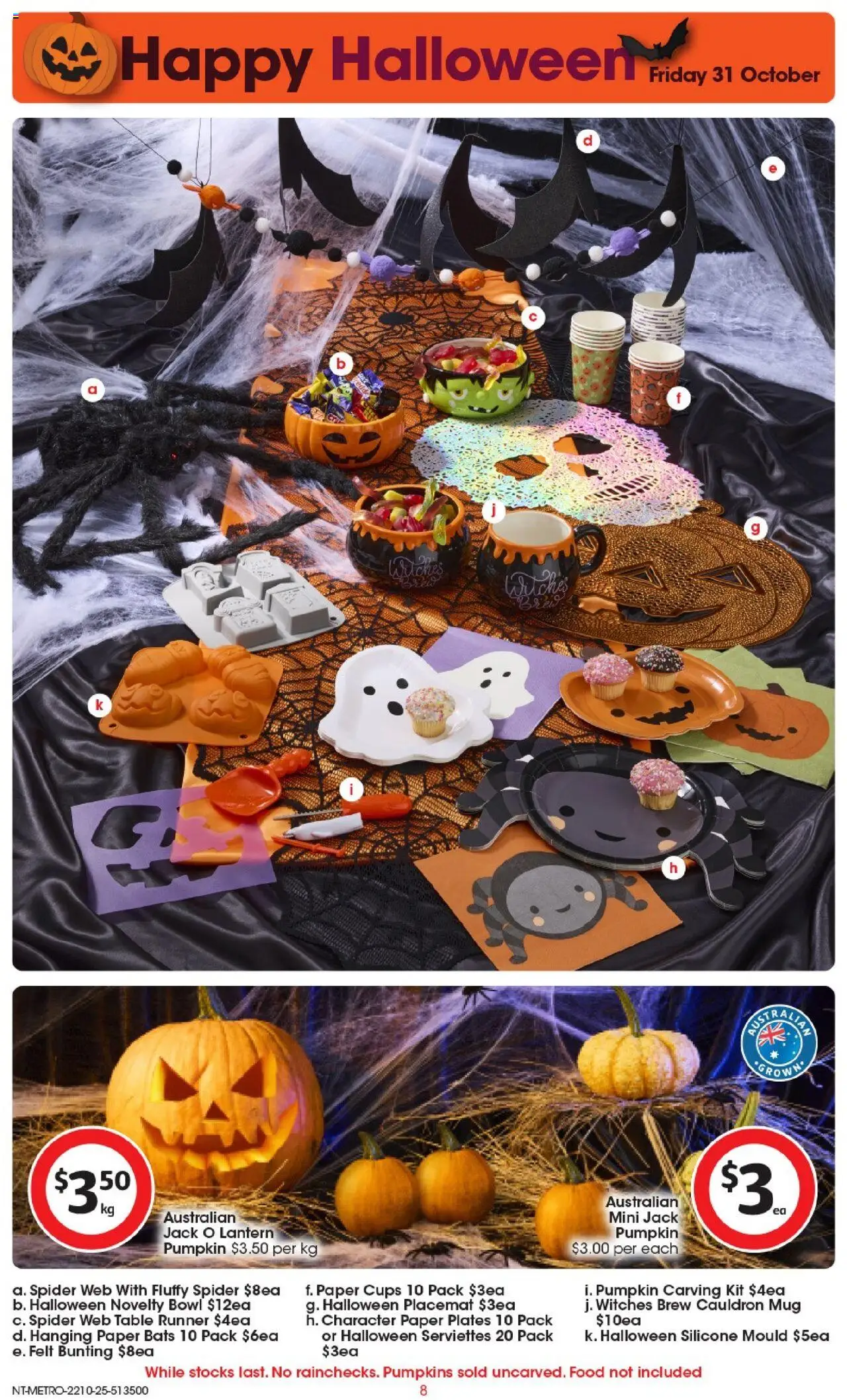 Coles catalogue - valid from 22.10.2025 | Page: 9 | Products: Cups, Novelty, Table runner, Pumpkin Coles catalogue - valid from 22.10.2025 | Page: 9 | Products: Cups, Novelty, Table runner, Pumpkin