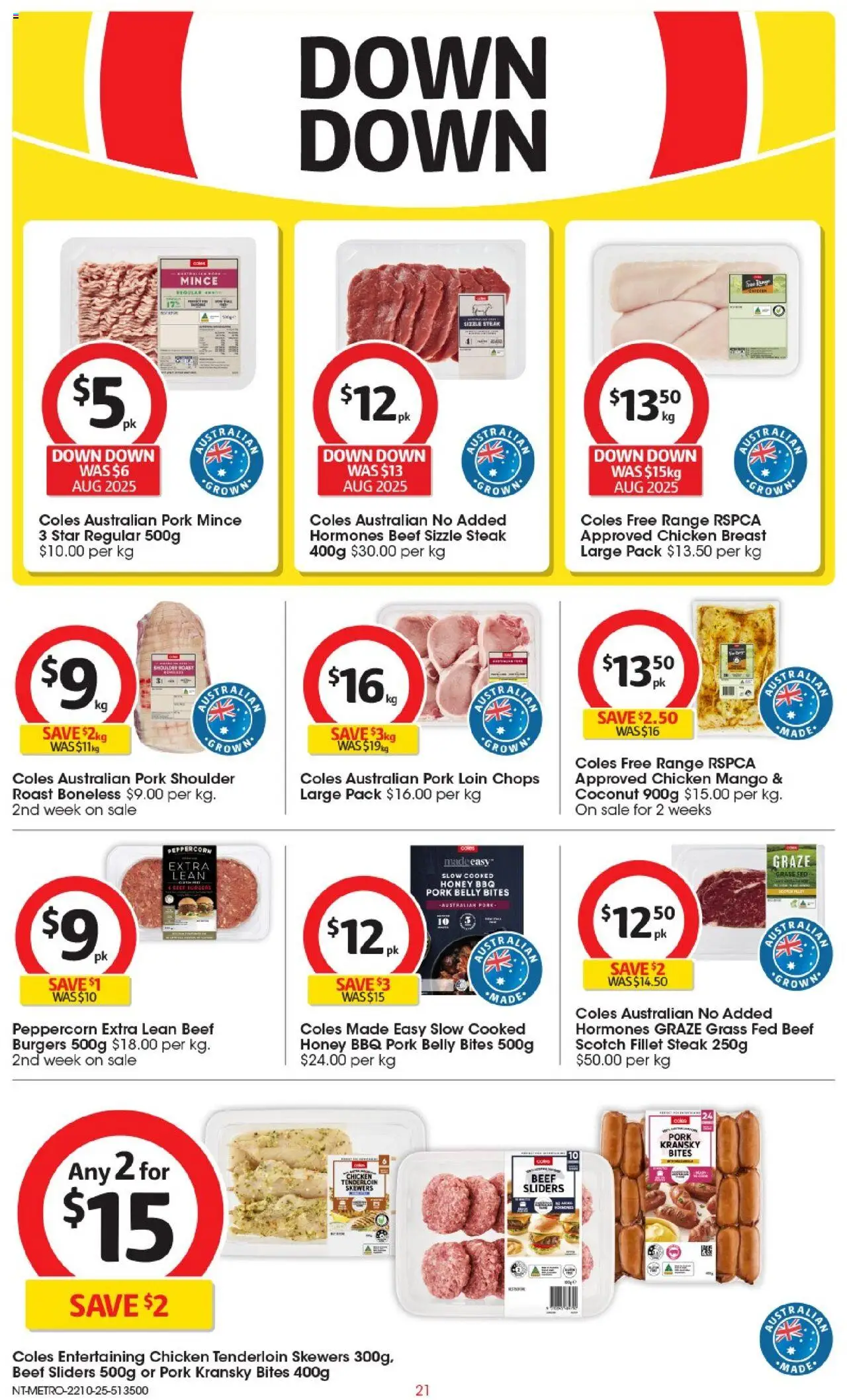 Coles catalogue - valid from 22.10.2025 | Page: 22 | Products: Grass, Honey, Chicken, Pork Coles catalogue - valid from 22.10.2025 | Page: 22 | Products: Grass, Honey, Chicken, Pork