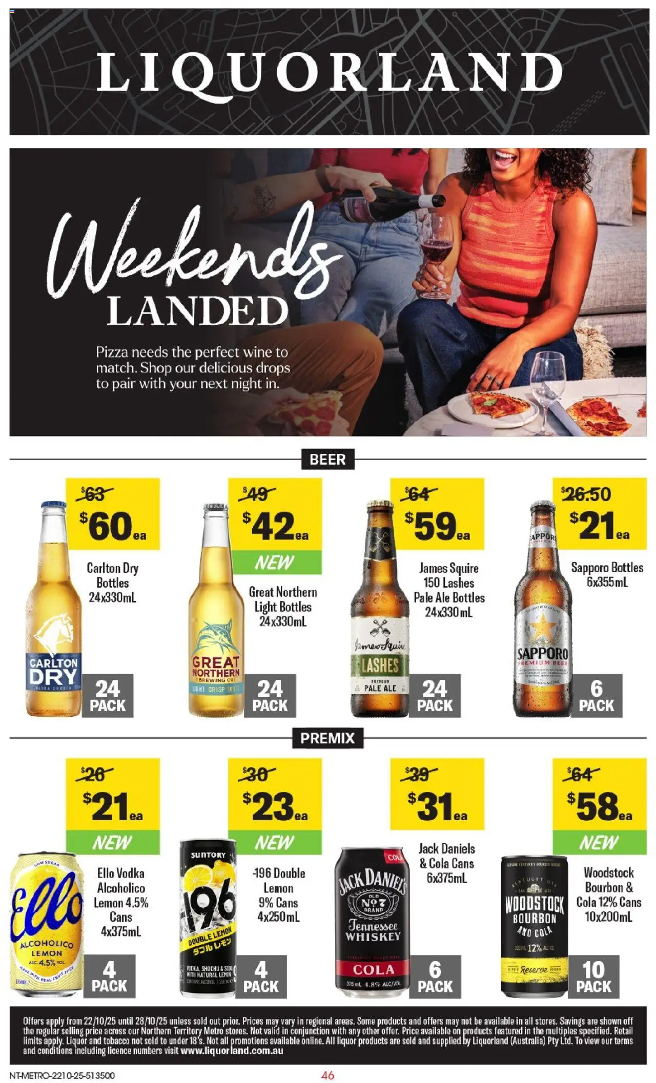 Coles catalogue - valid from 22.10.2025 | Page: 47 | Products: Pizza, Vodka, Whiskey, Lemon Coles catalogue - valid from 22.10.2025 | Page: 47 | Products: Pizza, Vodka, Whiskey, Lemon