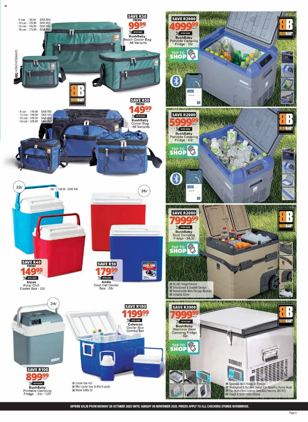 New Checkers catalogue – valid from 20.10.2025 | Page: 9 | Products: Cover, Bag, Box, Fridge