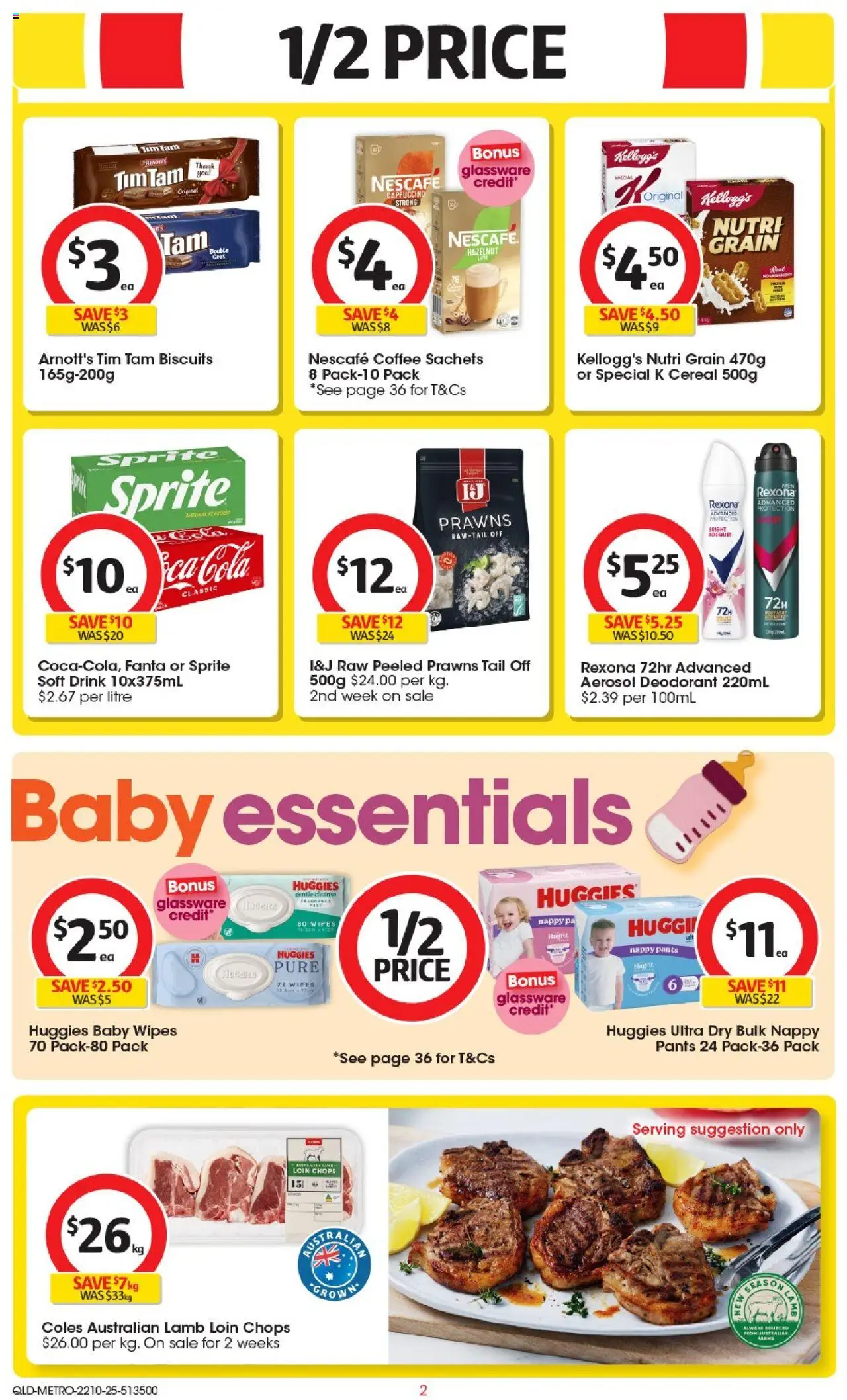 Coles catalogue - valid from 22.10.2025 | Page: 3 | Products: Lamb, Cereal, Prawns, Biscuits Coles catalogue - valid from 22.10.2025 | Page: 3 | Products: Lamb, Cereal, Prawns, Biscuits