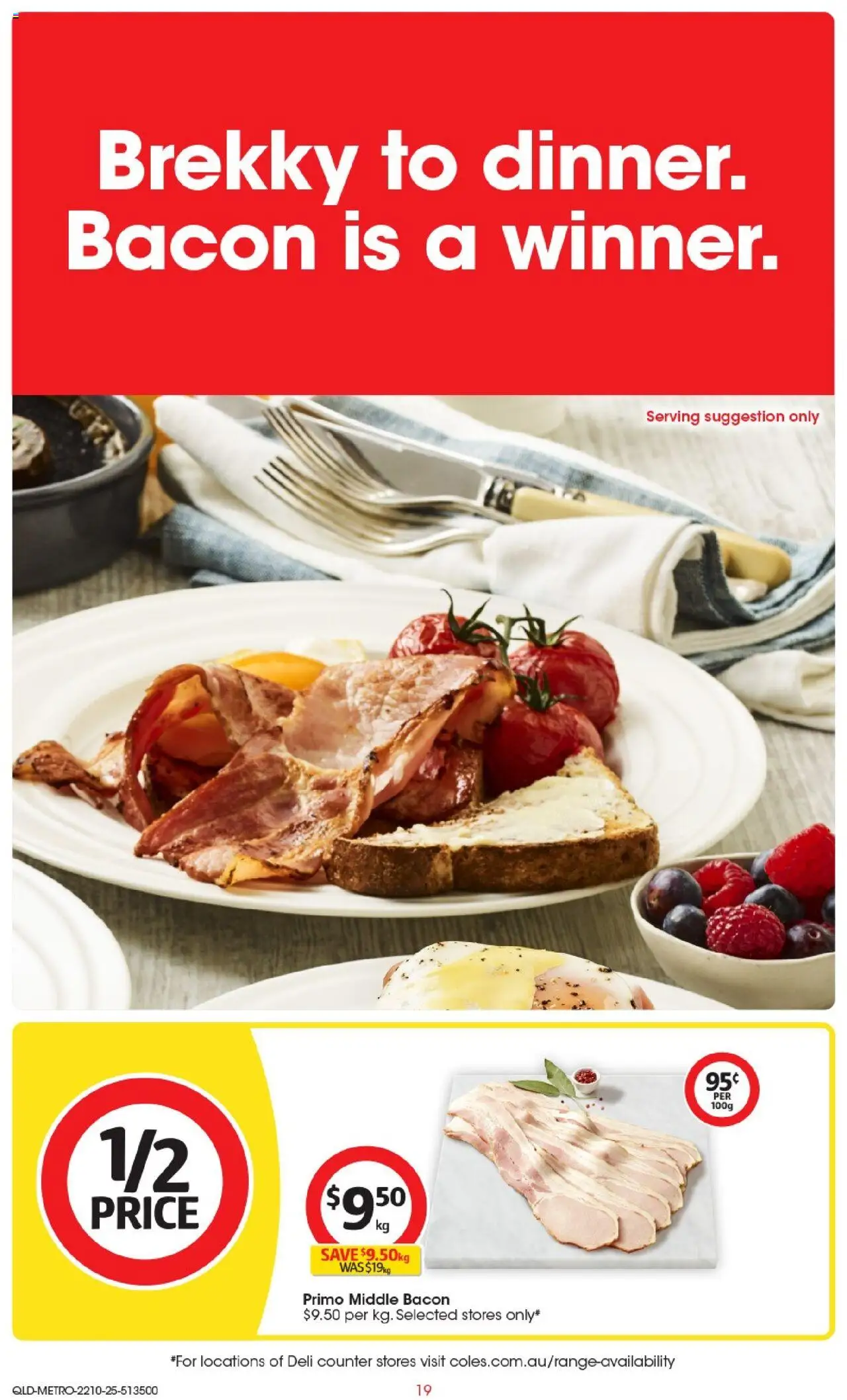 Coles catalogue - valid from 22.10.2025 | Page: 20 | Products: Bacon Coles catalogue - valid from 22.10.2025 | Page: 20 | Products: Bacon