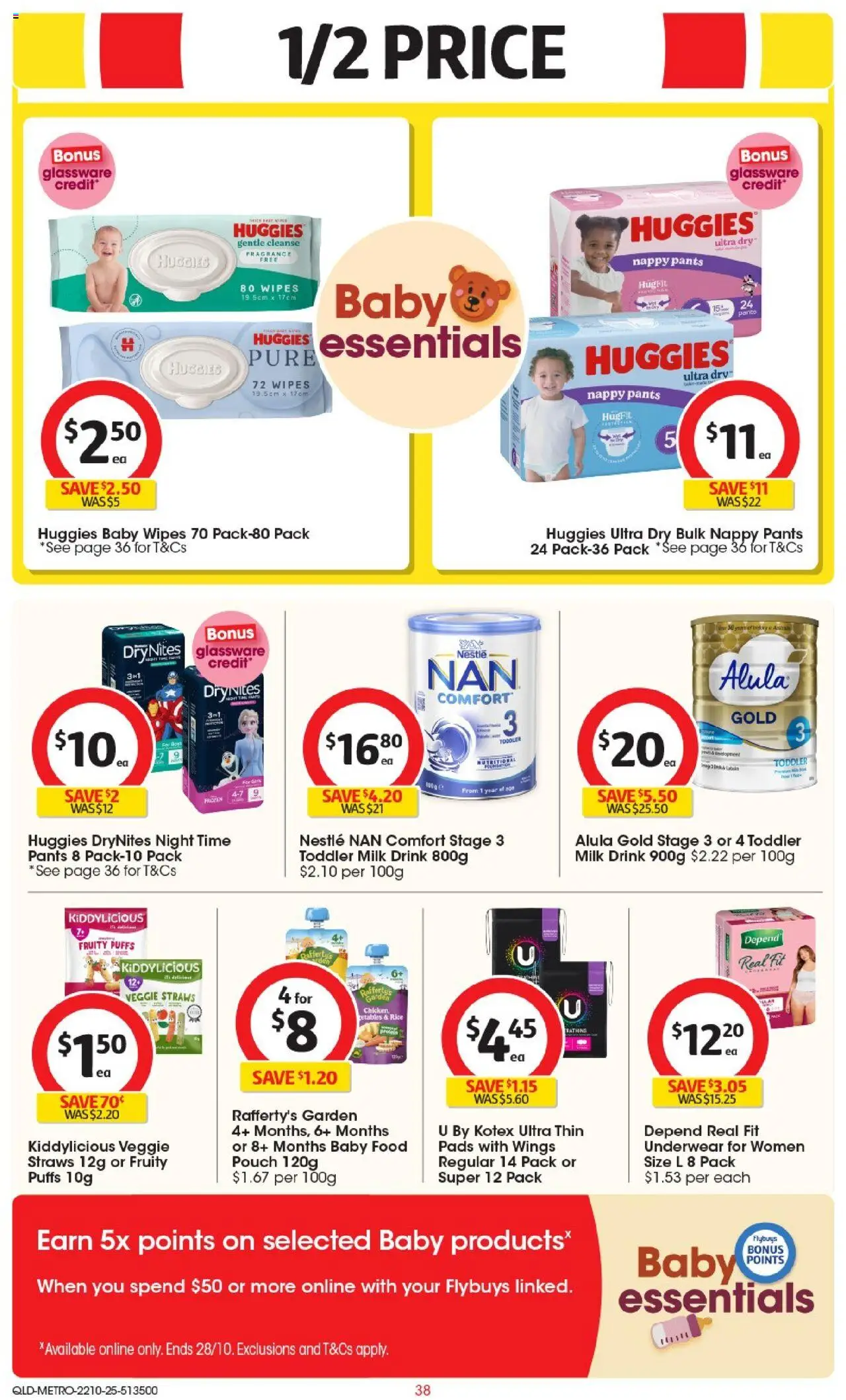 Coles catalogue - valid from 22.10.2025 | Page: 39 | Products: Glassware, Baby food, Pants, Straws Coles catalogue - valid from 22.10.2025 | Page: 39 | Products: Glassware, Baby food, Pants, Straws